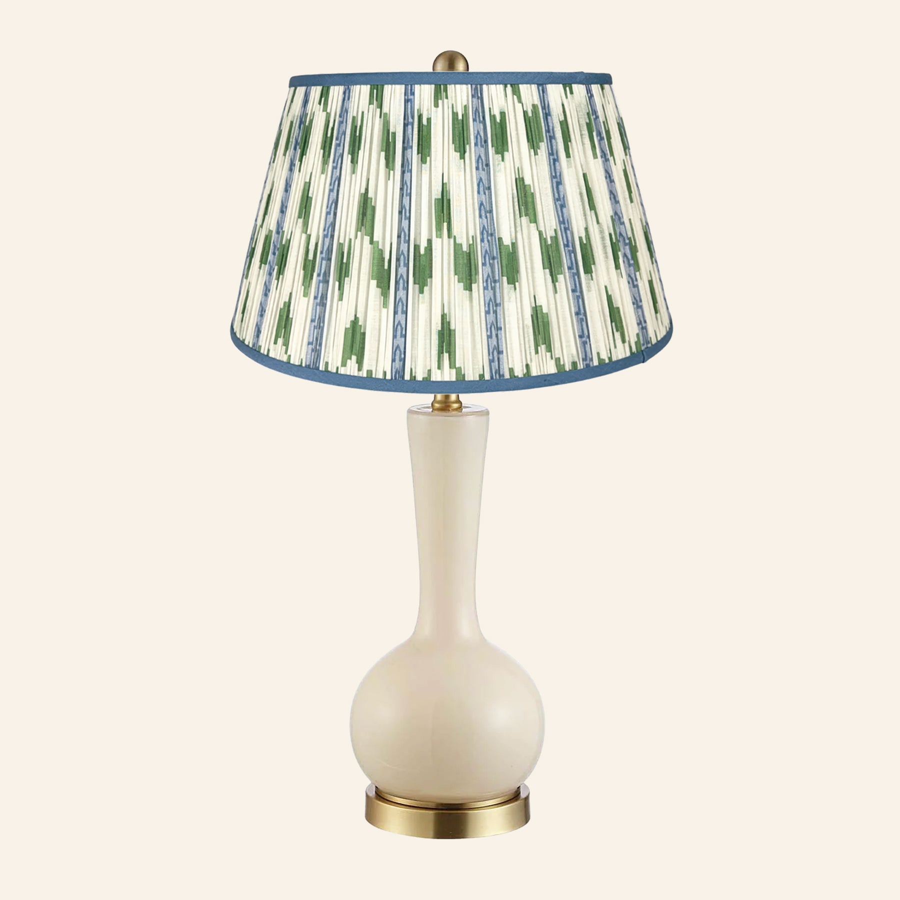 28” Margaret Cream Single Gourd Table Lamp by Kevin Francis Design | Luxury Area Rugs & Home Decor