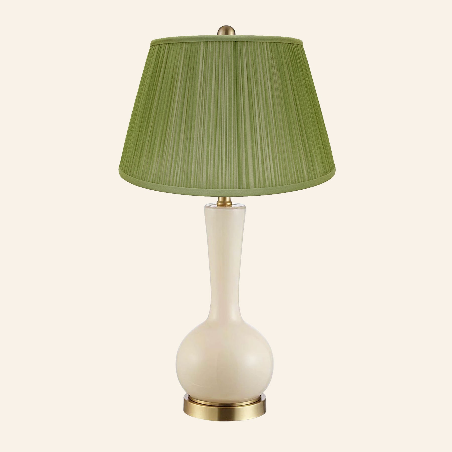 28” Margaret Cream Single Gourd Table Lamp by Kevin Francis Design | Luxury Area Rugs & Home Decor