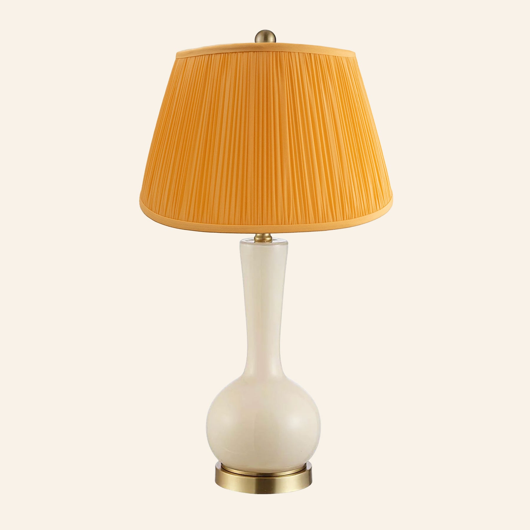28” Margaret Cream Single Gourd Table Lamp by Kevin Francis Design | Luxury Area Rugs & Home Decor