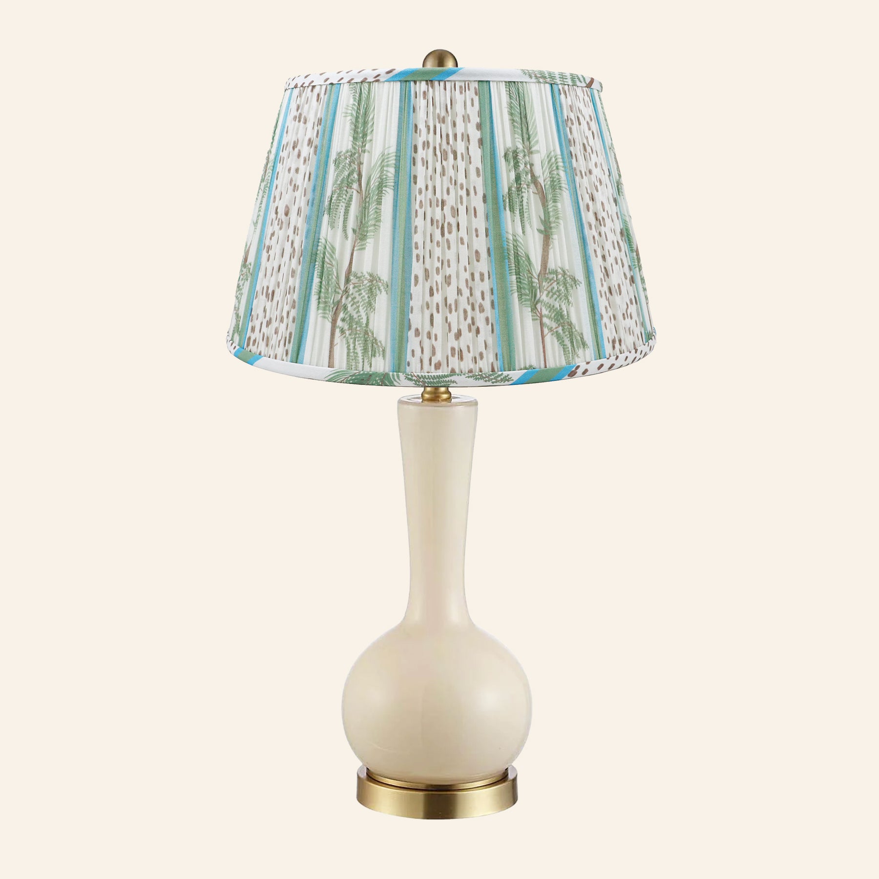 28” Margaret Cream Single Gourd Table Lamp by Kevin Francis Design | Luxury Area Rugs & Home Decor