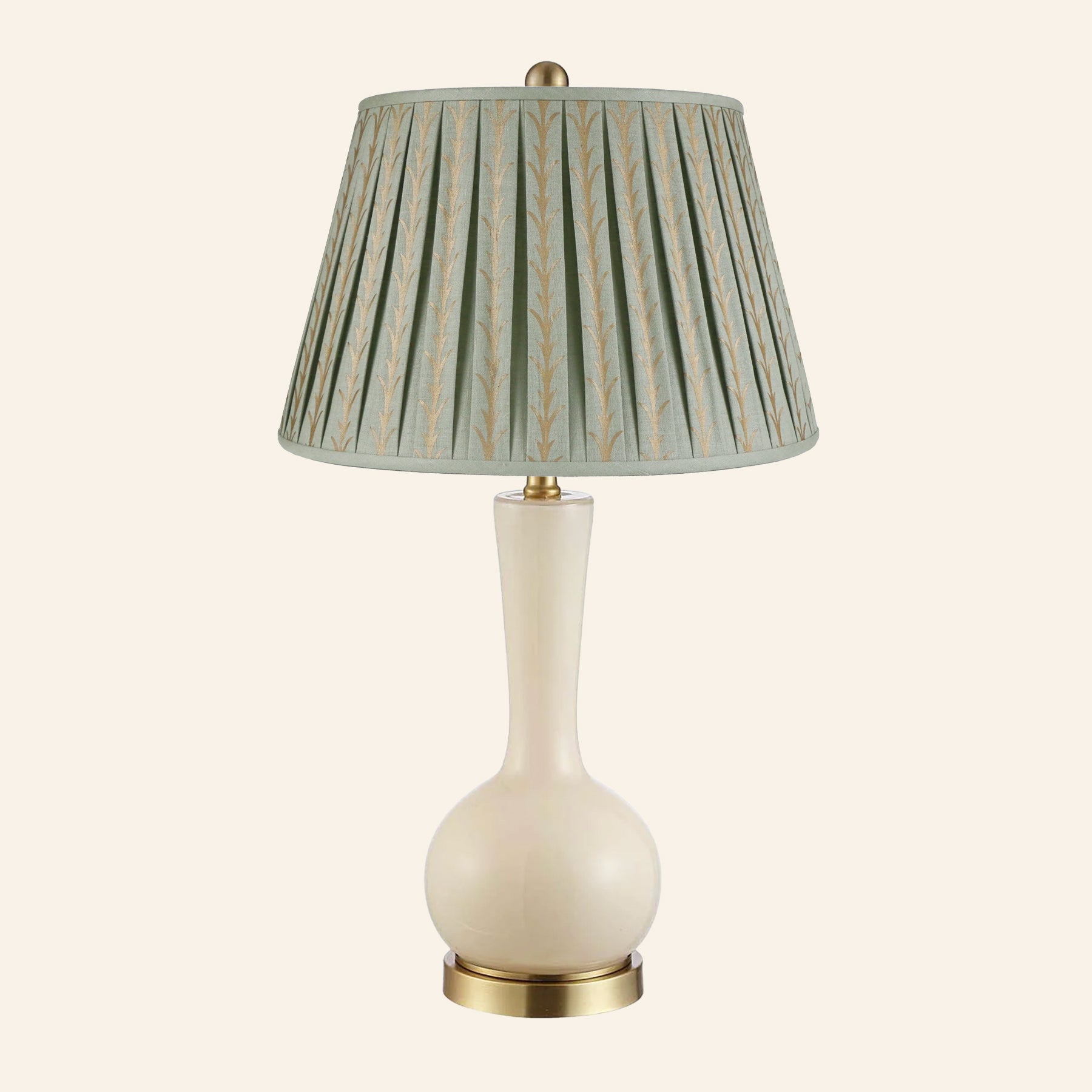 28” Margaret Cream Single Gourd Table Lamp by Kevin Francis Design | Luxury Area Rugs & Home Decor