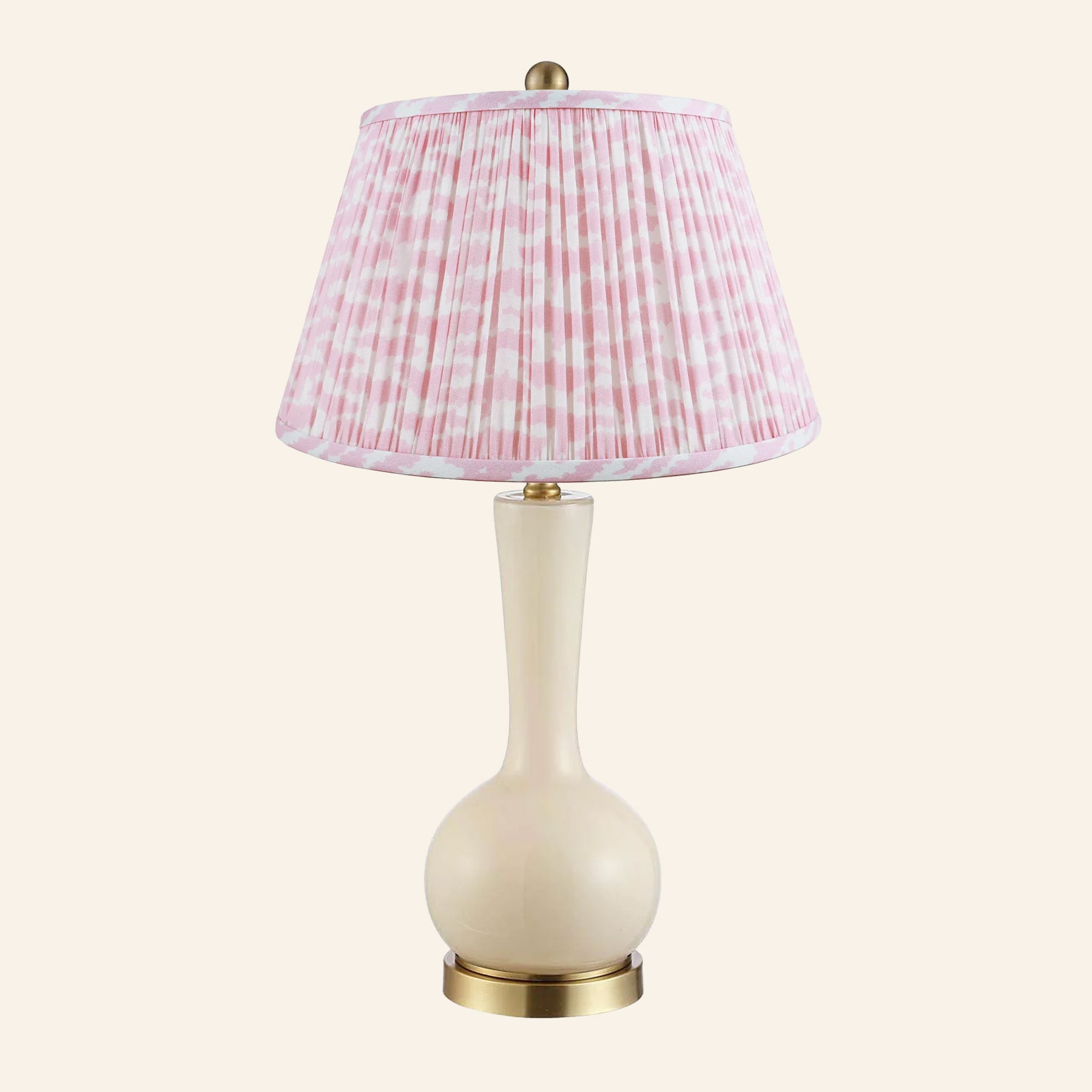 28” Margaret Cream Single Gourd Table Lamp by Kevin Francis Design | Luxury Area Rugs & Home Decor