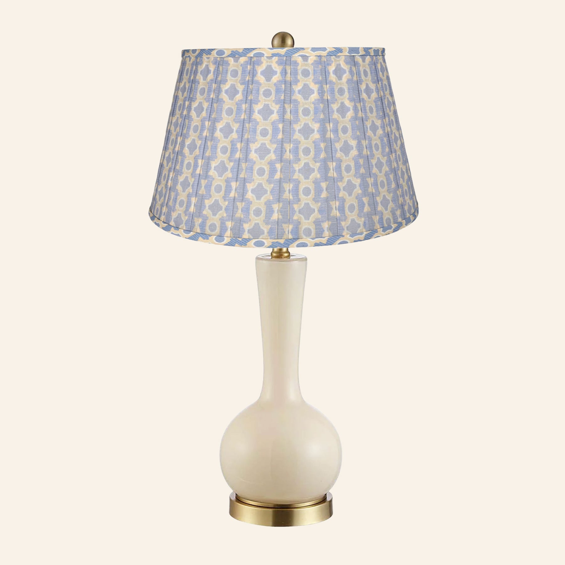 28” Margaret Cream Single Gourd Table Lamp by Kevin Francis Design | Luxury Area Rugs & Home Decor