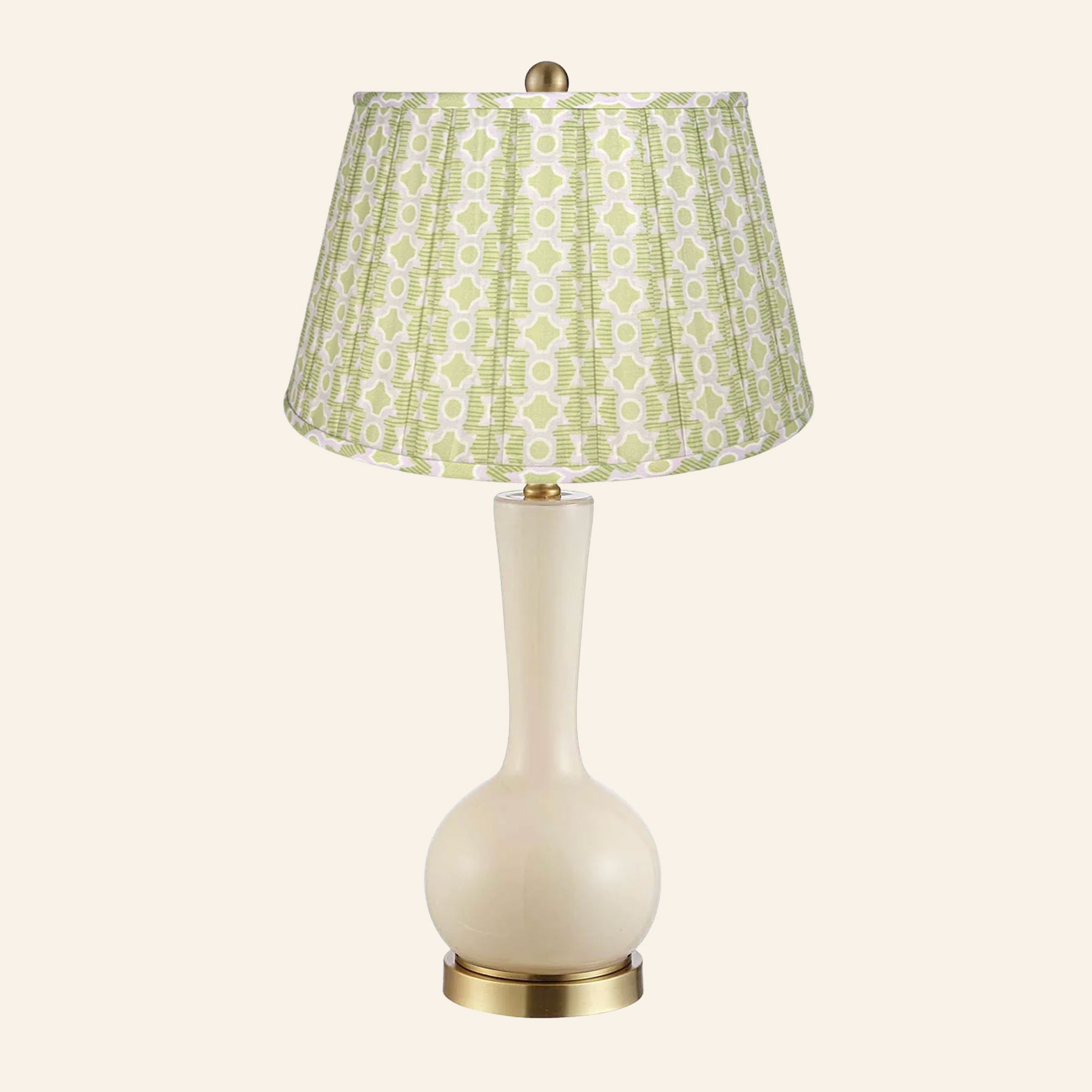 28” Margaret Cream Single Gourd Table Lamp by Kevin Francis Design | Luxury Area Rugs & Home Decor