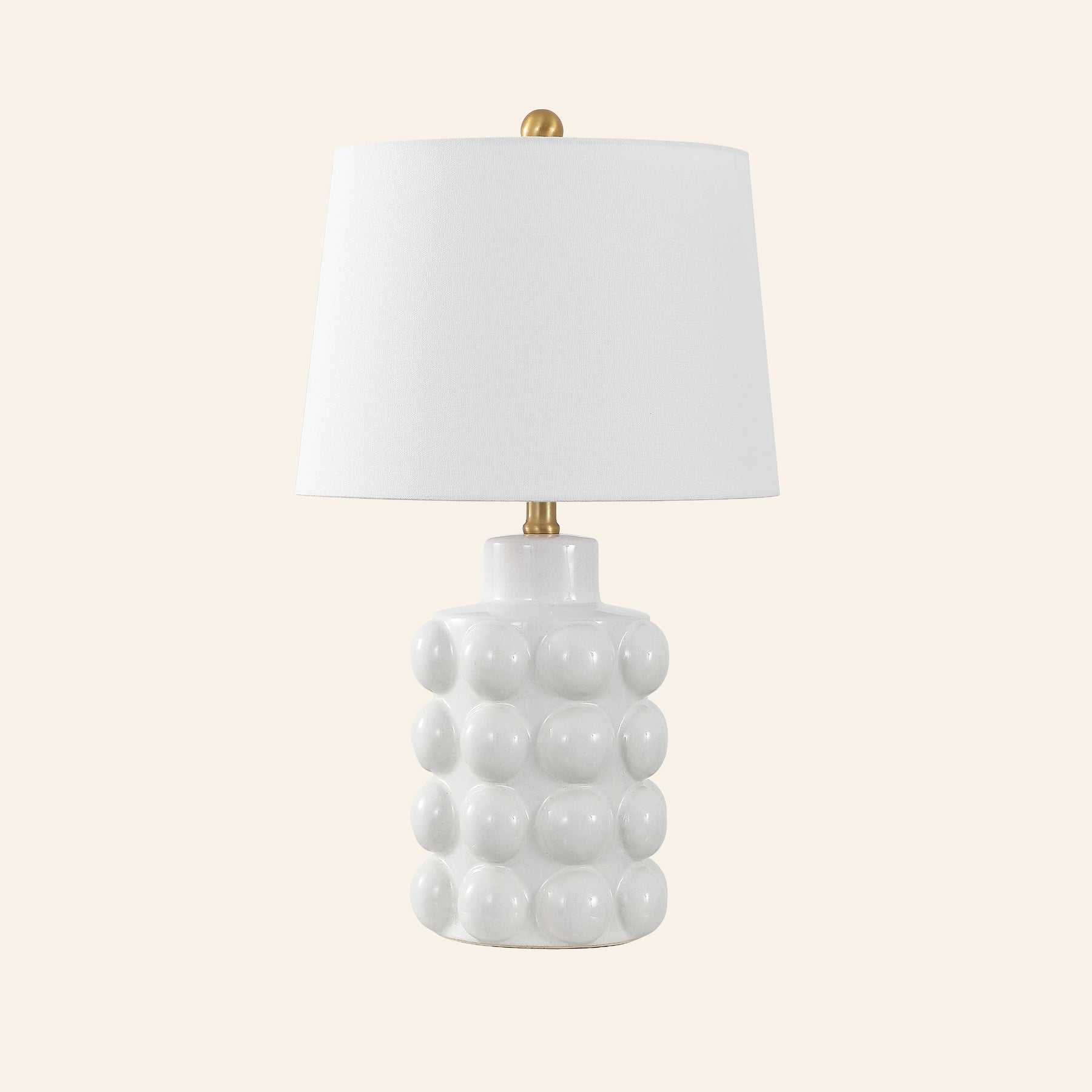 24” Matilda White Bubble Ceramic Table Lamp by Kevin Francis Design | Luxury Area Rugs & Home Decor