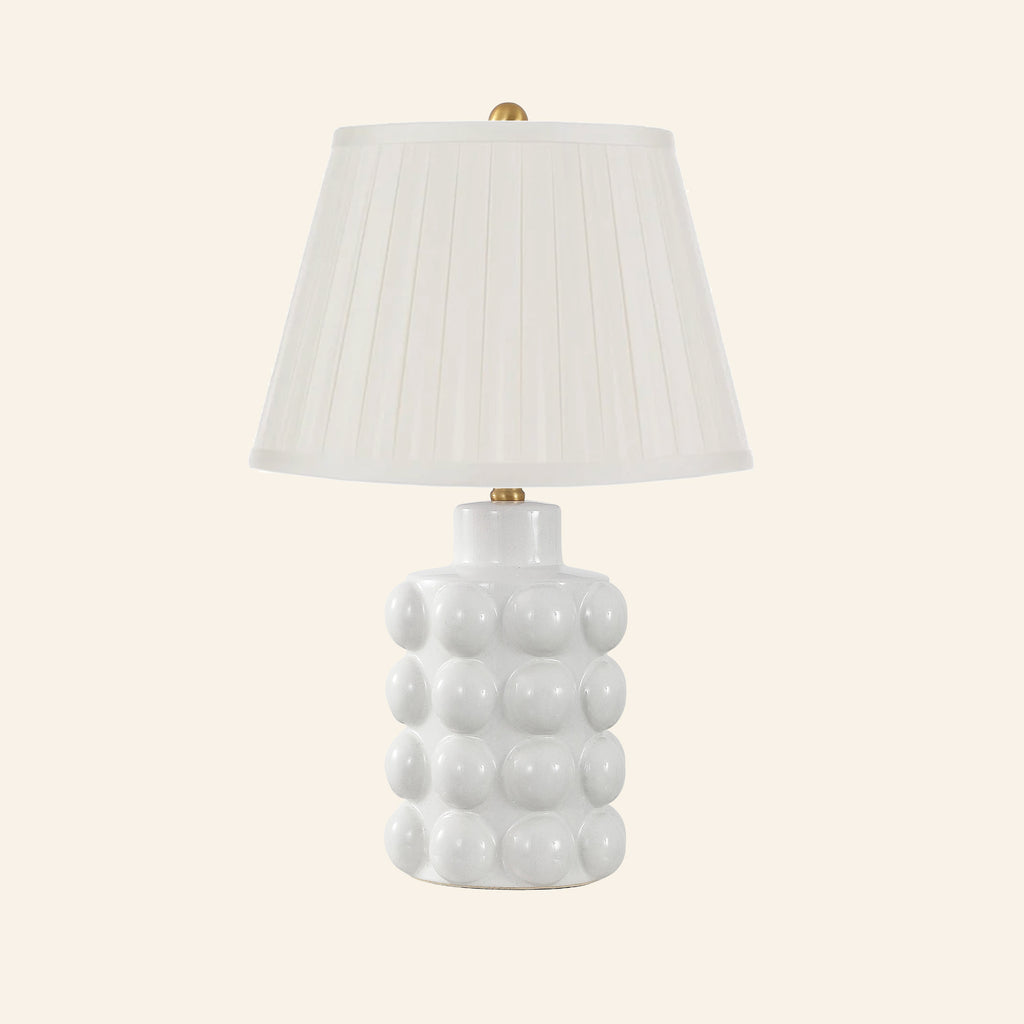 24” Matilda White Bubble Ceramic Table Lamp by Kevin Francis Design | Luxury Area Rugs & Home Decor