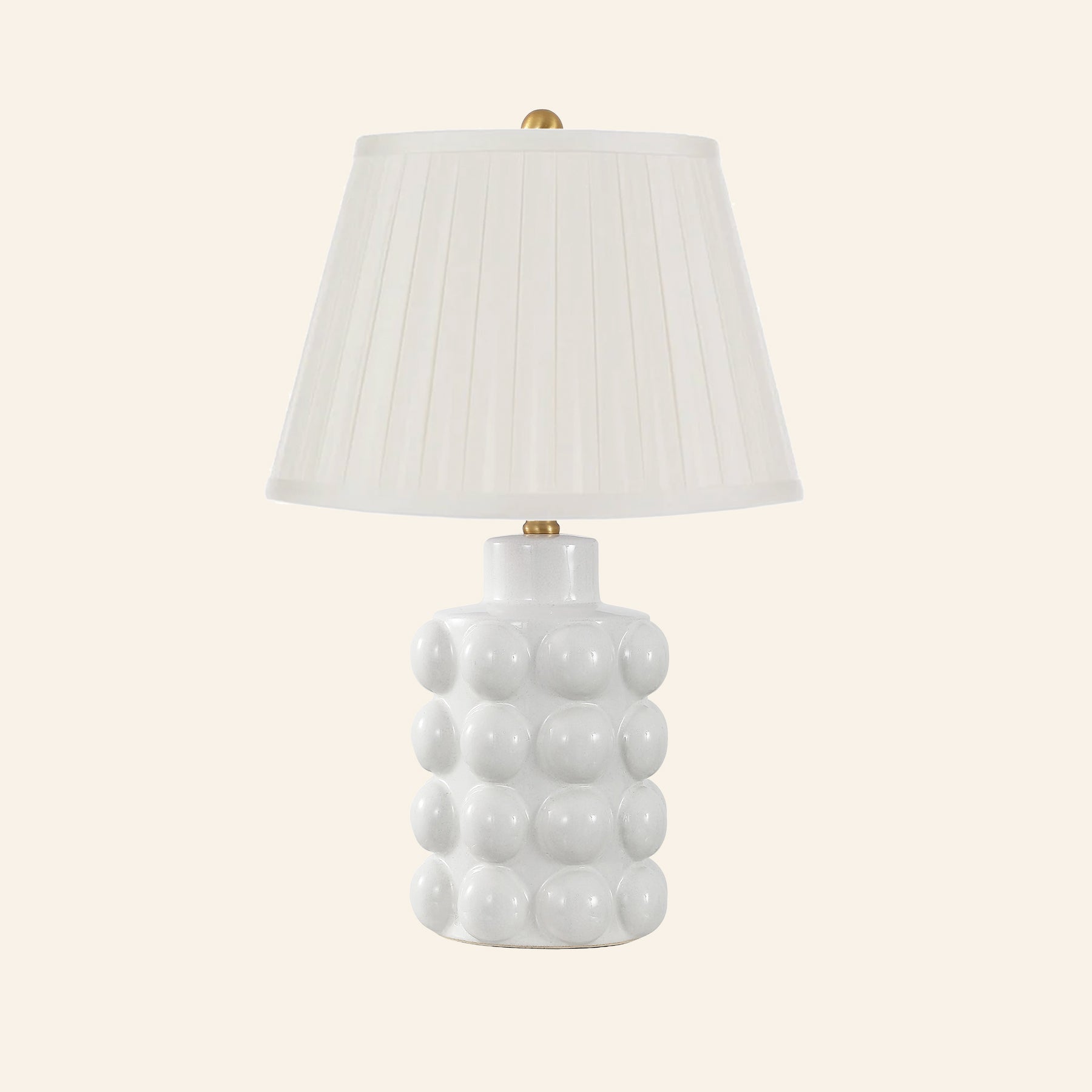 24” Matilda White Bubble Ceramic Table Lamp by Kevin Francis Design | Luxury Area Rugs & Home Decor