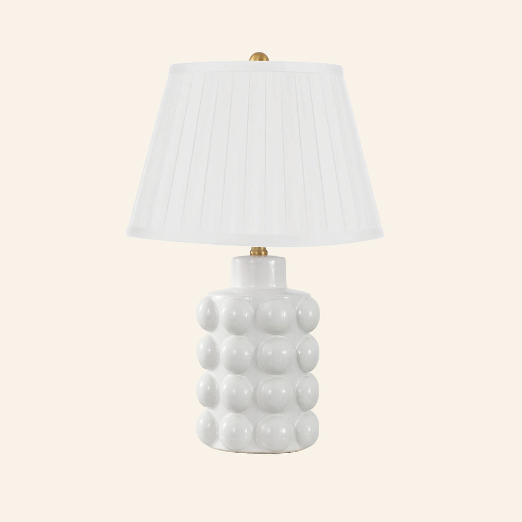 24” Matilda White Bubble Ceramic Table Lamp by Kevin Francis Design | Luxury Area Rugs & Home Decor