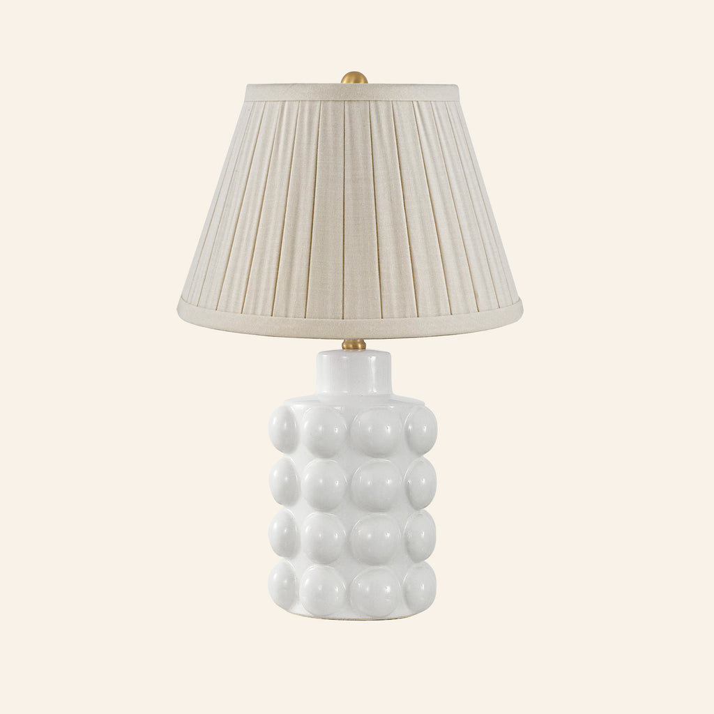 24” Matilda White Bubble Ceramic Table Lamp by Kevin Francis Design | Luxury Area Rugs & Home Decor