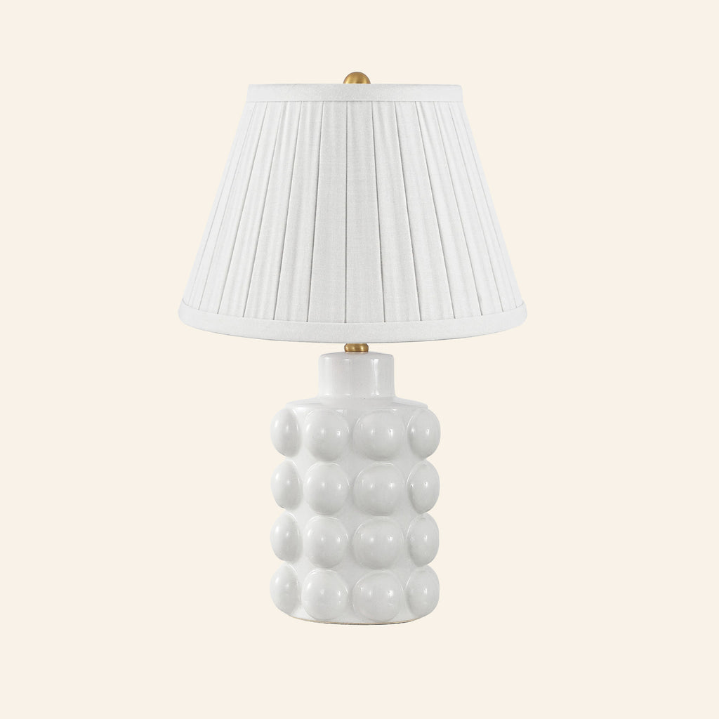 24” Matilda White Bubble Ceramic Table Lamp by Kevin Francis Design | Luxury Area Rugs & Home Decor