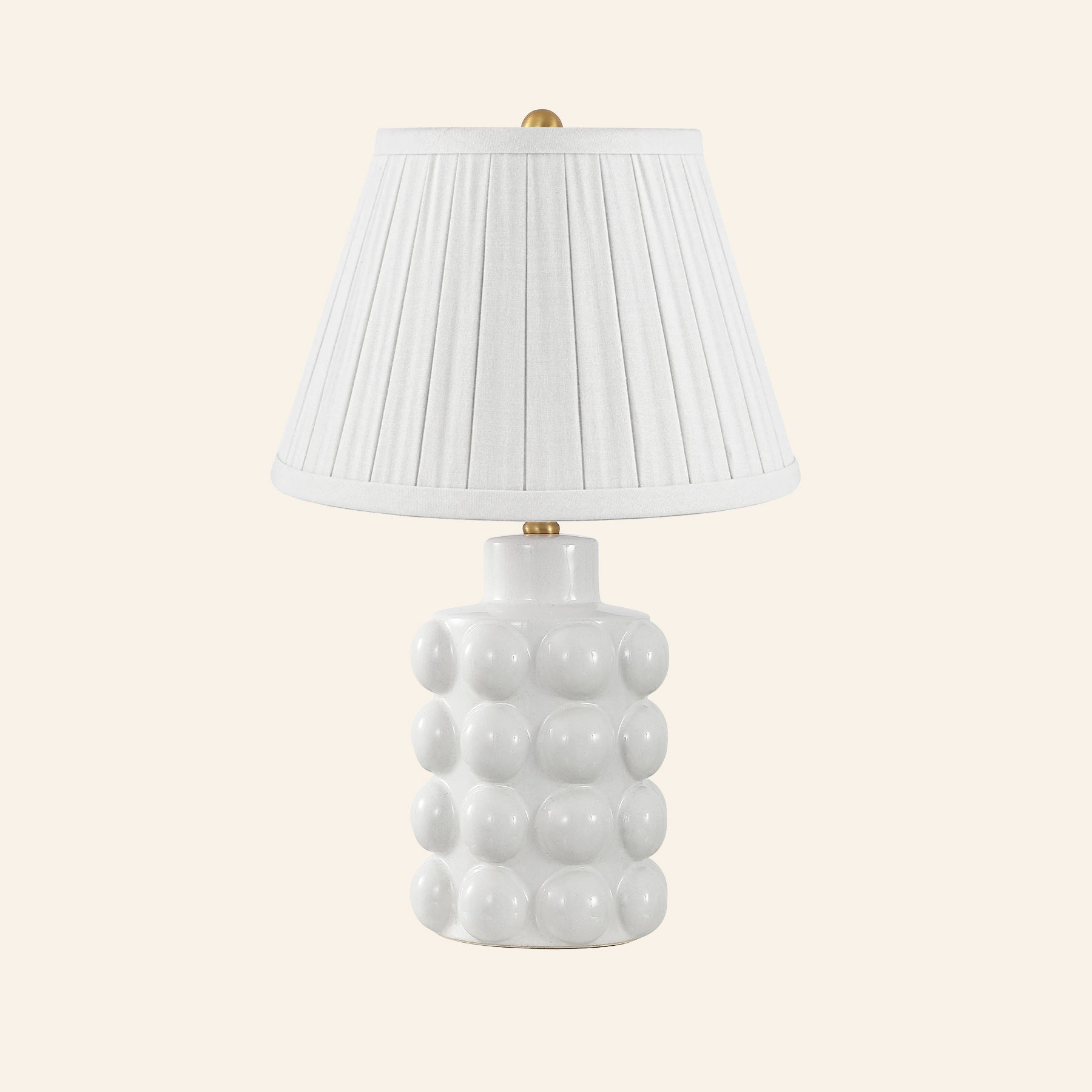 24” Matilda White Bubble Ceramic Table Lamp by Kevin Francis Design | Luxury Area Rugs & Home Decor