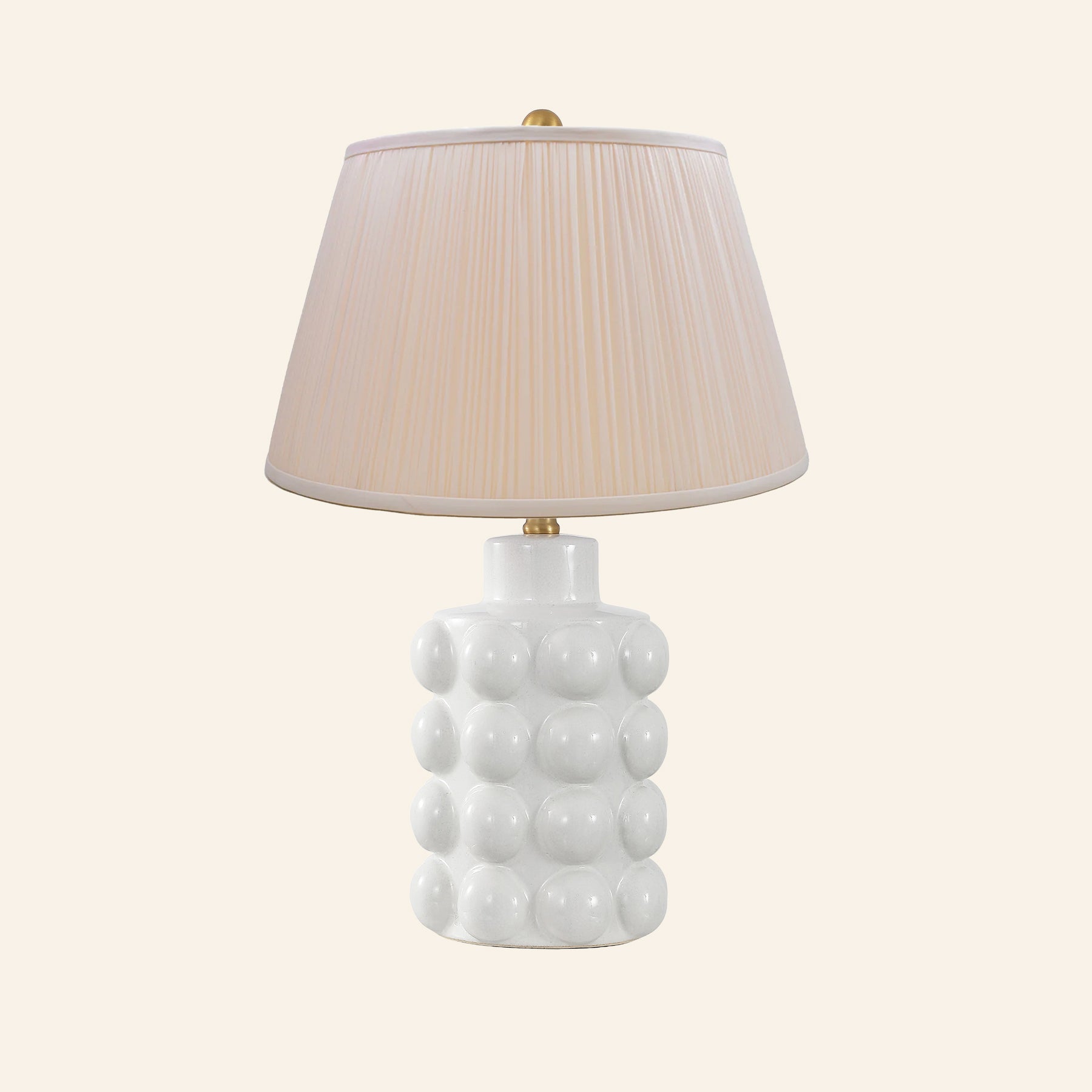24” Matilda White Bubble Ceramic Table Lamp by Kevin Francis Design | Luxury Area Rugs & Home Decor