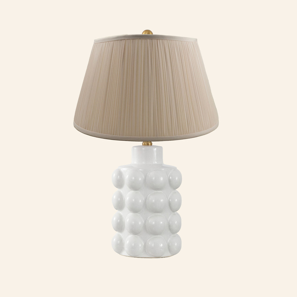 24” Matilda White Bubble Ceramic Table Lamp by Kevin Francis Design | Luxury Area Rugs & Home Decor