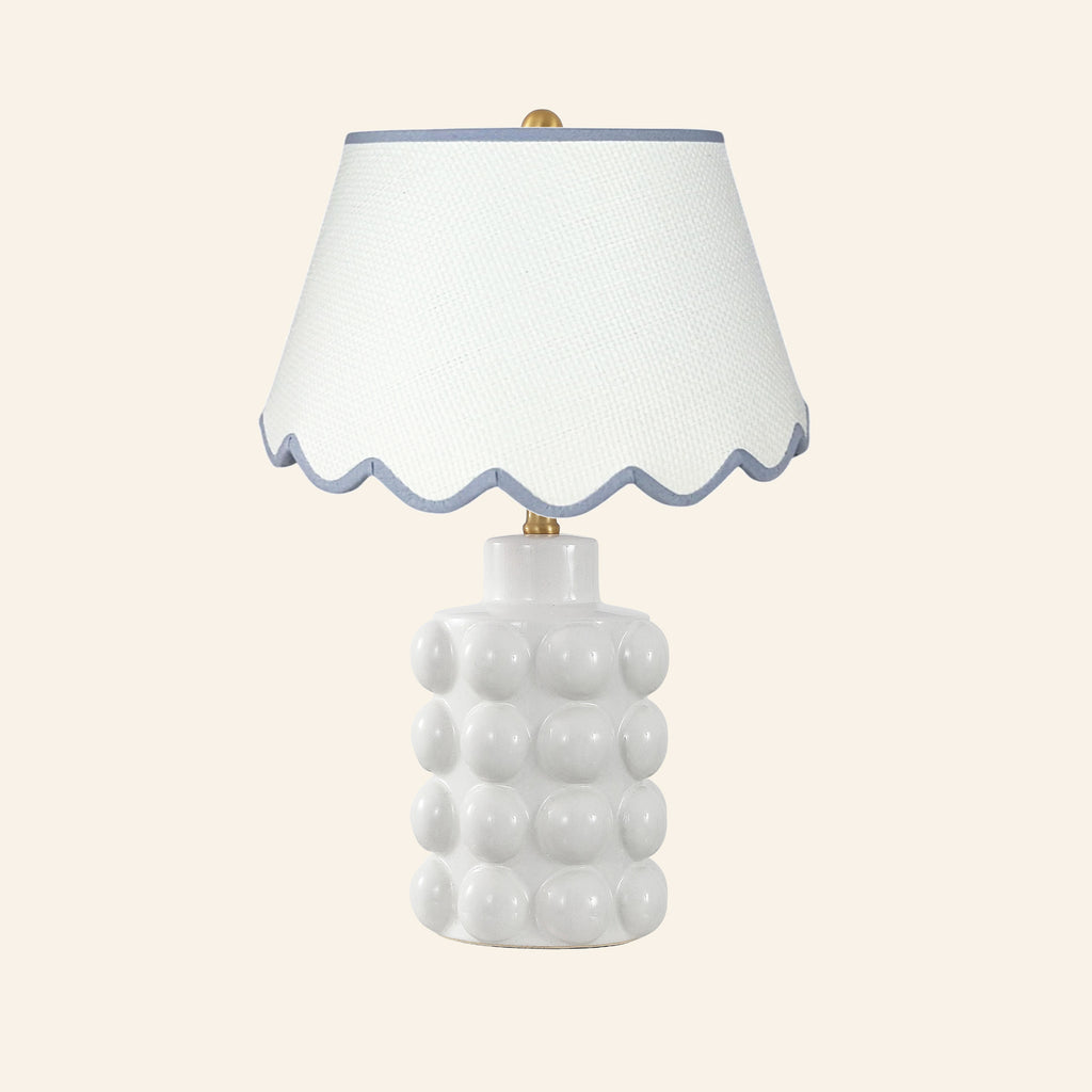 24” Matilda White Bubble Ceramic Table Lamp by Kevin Francis Design | Luxury Area Rugs & Home Decor