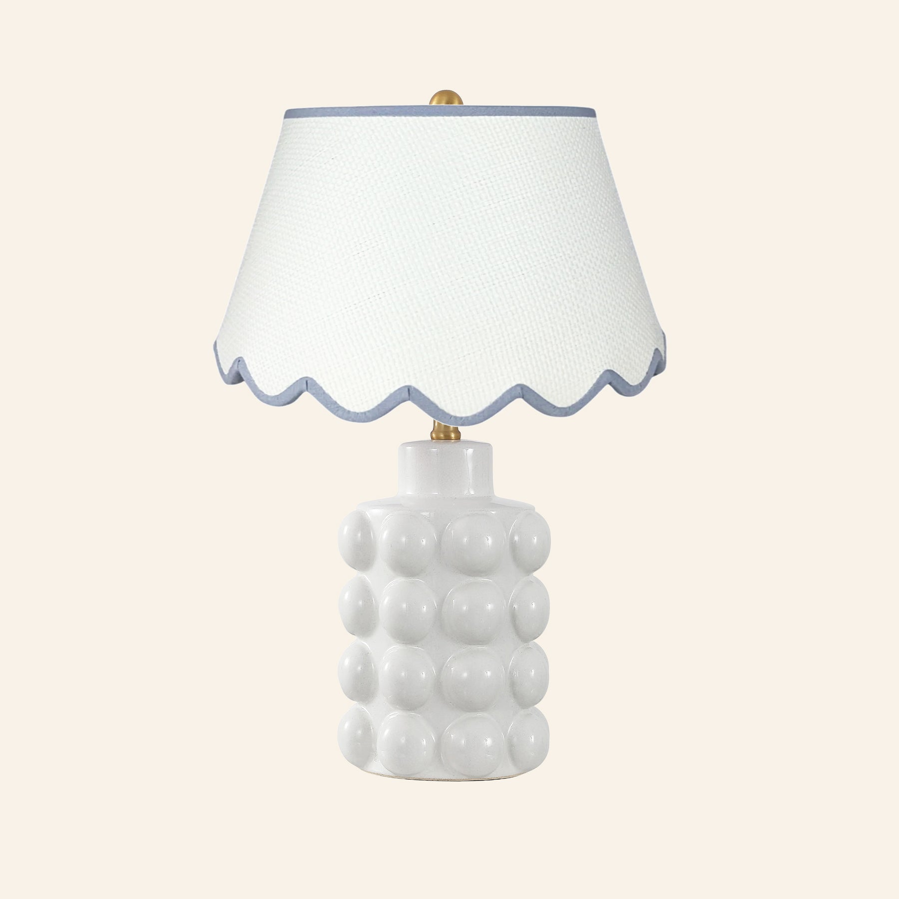 24” Matilda White Bubble Ceramic Table Lamp by Kevin Francis Design | Luxury Area Rugs & Home Decor
