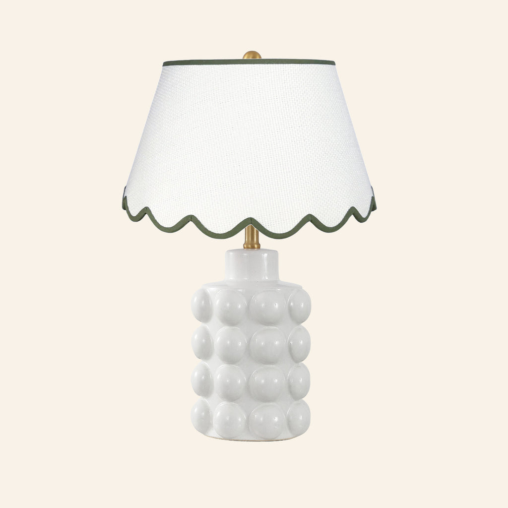 24” Matilda White Bubble Ceramic Table Lamp by Kevin Francis Design | Luxury Area Rugs & Home Decor