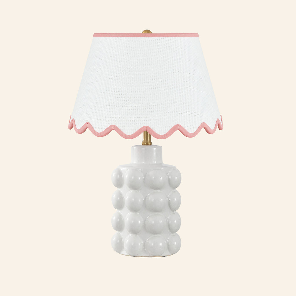 24” Matilda White Bubble Ceramic Table Lamp by Kevin Francis Design | Luxury Area Rugs & Home Decor