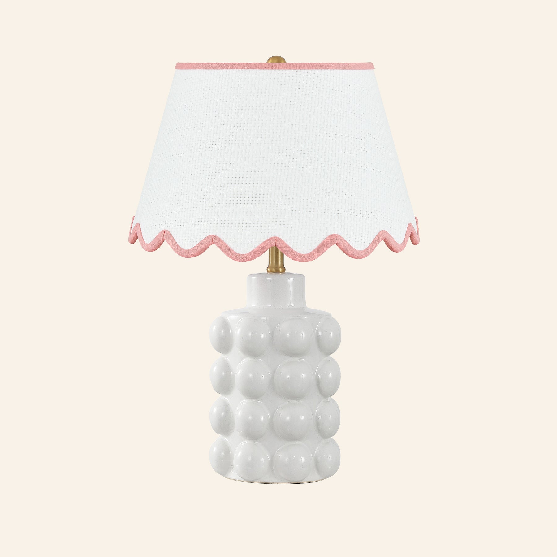 24” Matilda White Bubble Ceramic Table Lamp by Kevin Francis Design | Luxury Area Rugs & Home Decor