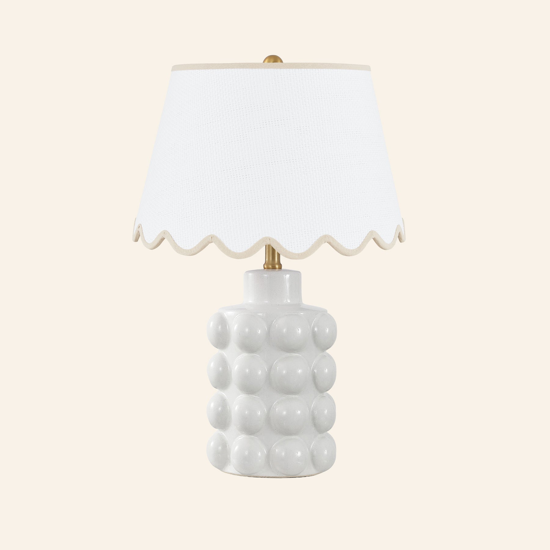 24” Matilda White Bubble Ceramic Table Lamp by Kevin Francis Design | Luxury Area Rugs & Home Decor