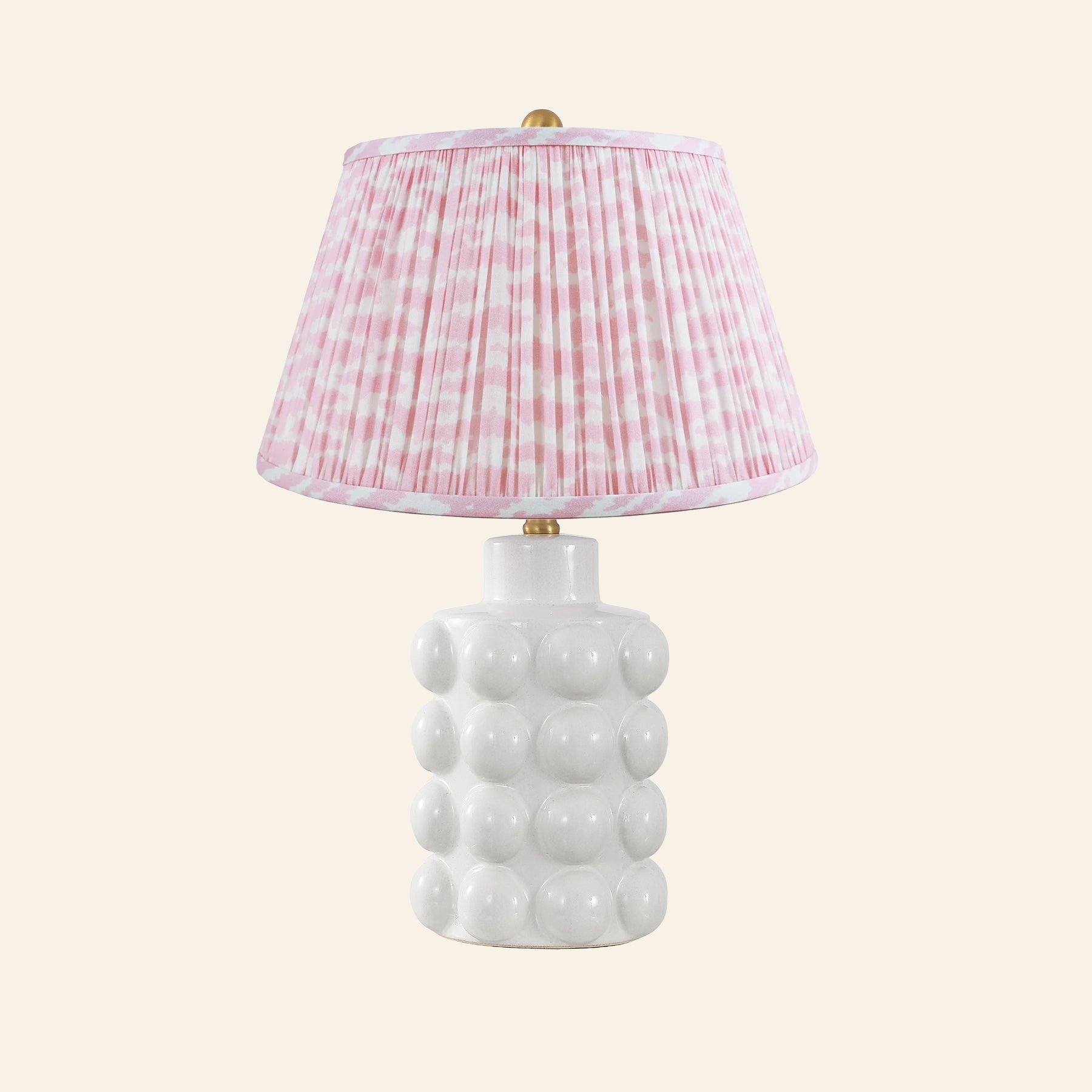 24” Matilda White Bubble Ceramic Table Lamp by Kevin Francis Design | Luxury Area Rugs & Home Decor