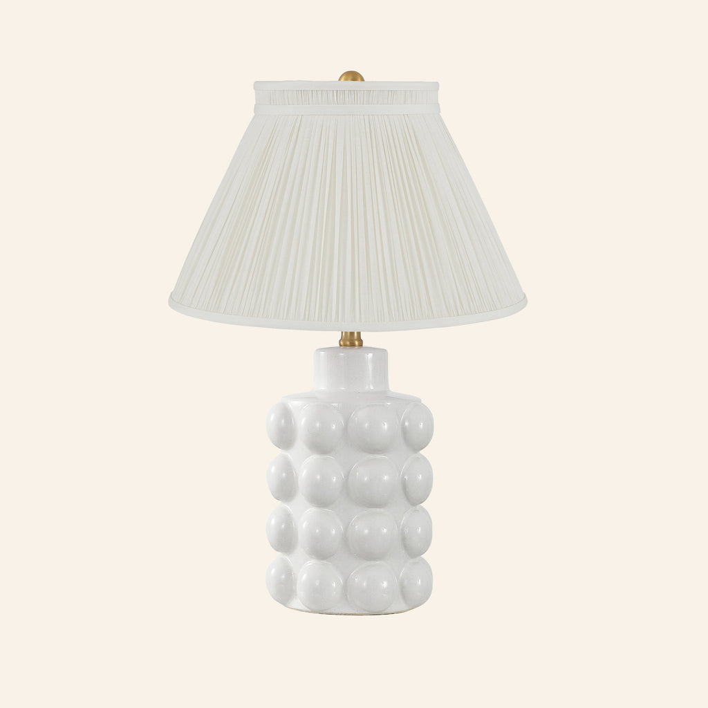 24” Matilda White Bubble Ceramic Table Lamp by Kevin Francis Design | Luxury Area Rugs & Home Decor