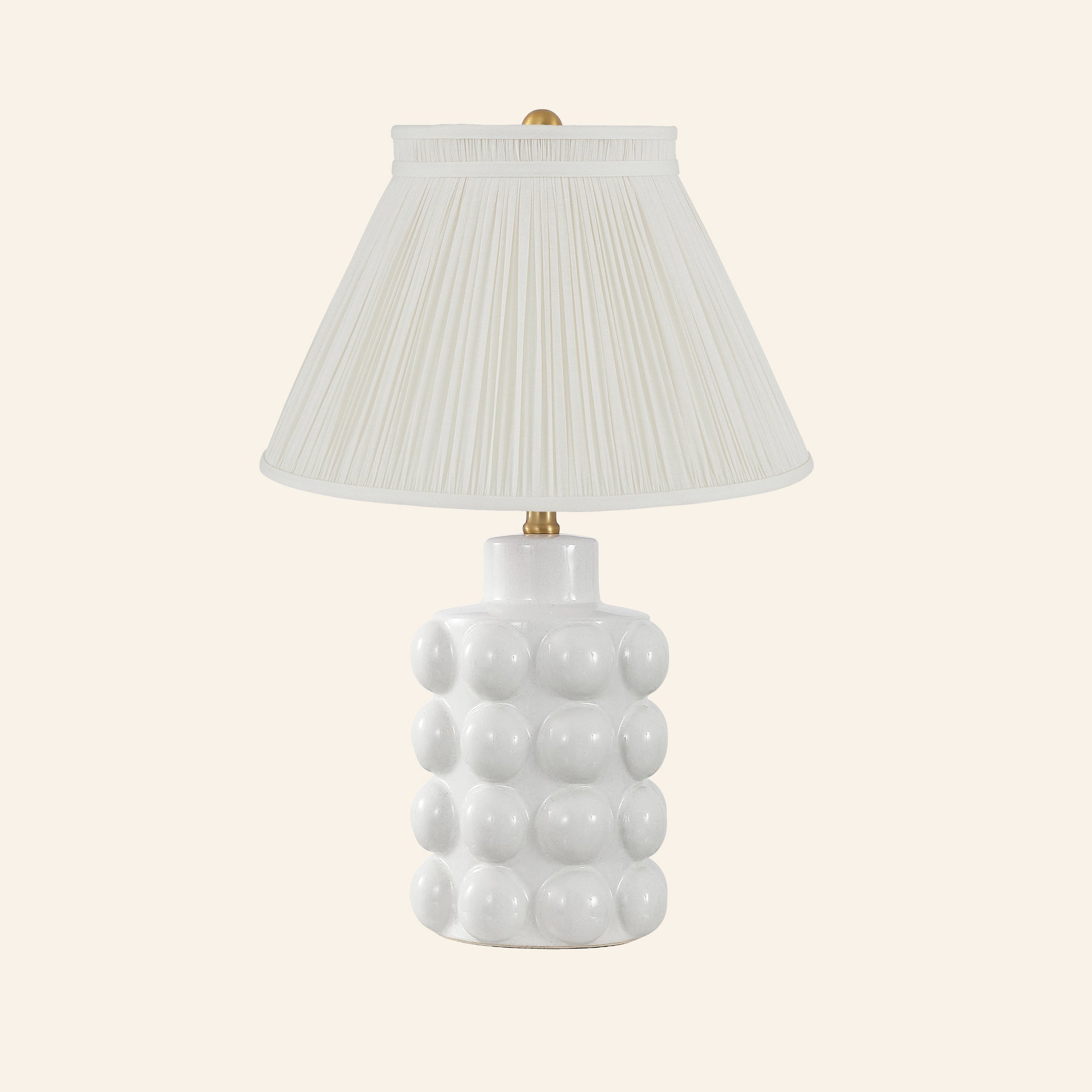 24” Matilda White Bubble Ceramic Table Lamp by Kevin Francis Design | Luxury Area Rugs & Home Decor