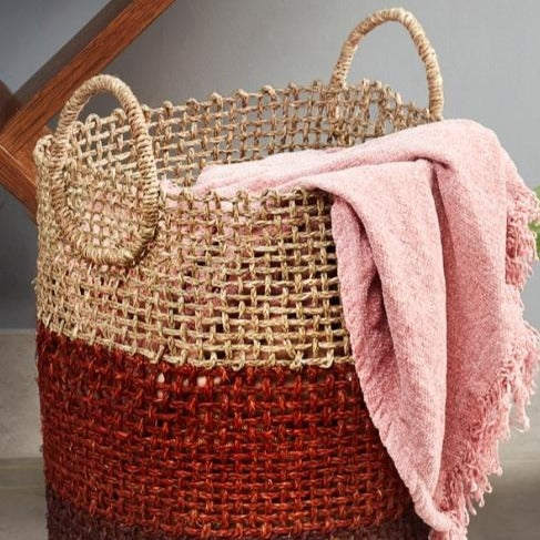 Babui Handwoven Laundry Basket (Brown) by Kevin Francis Design | Luxury Area Rugs & Home Decor