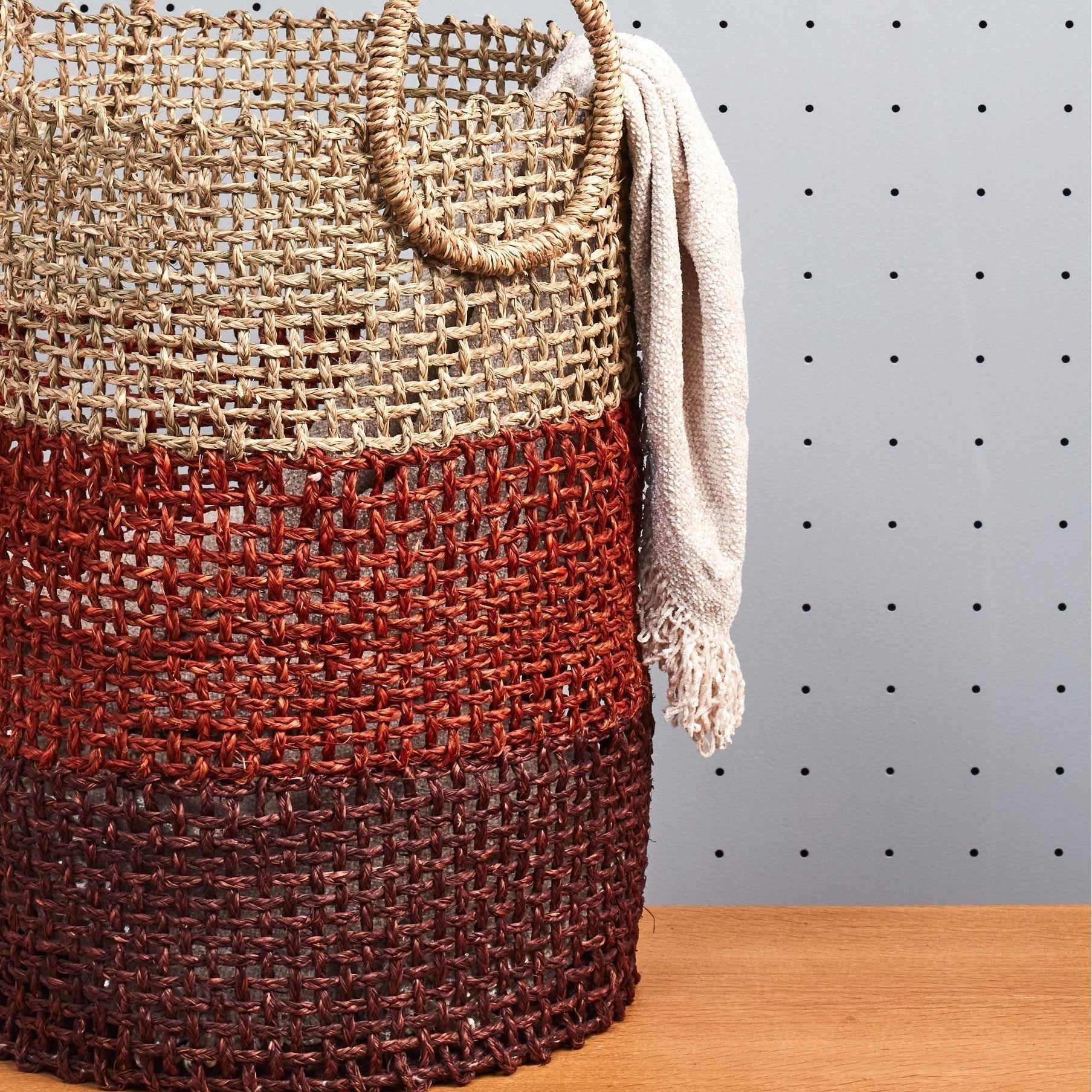 Babui Handwoven Laundry Basket (Brown) by Kevin Francis Design | Luxury Area Rugs & Home Decor