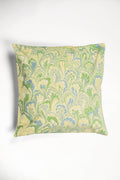 Sea glass green hand marbled peacock pillow cover, 20x20 square, 100% cotton