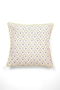 Blue seashell block print pillow cover, 20x20, hand printed in Jaipur