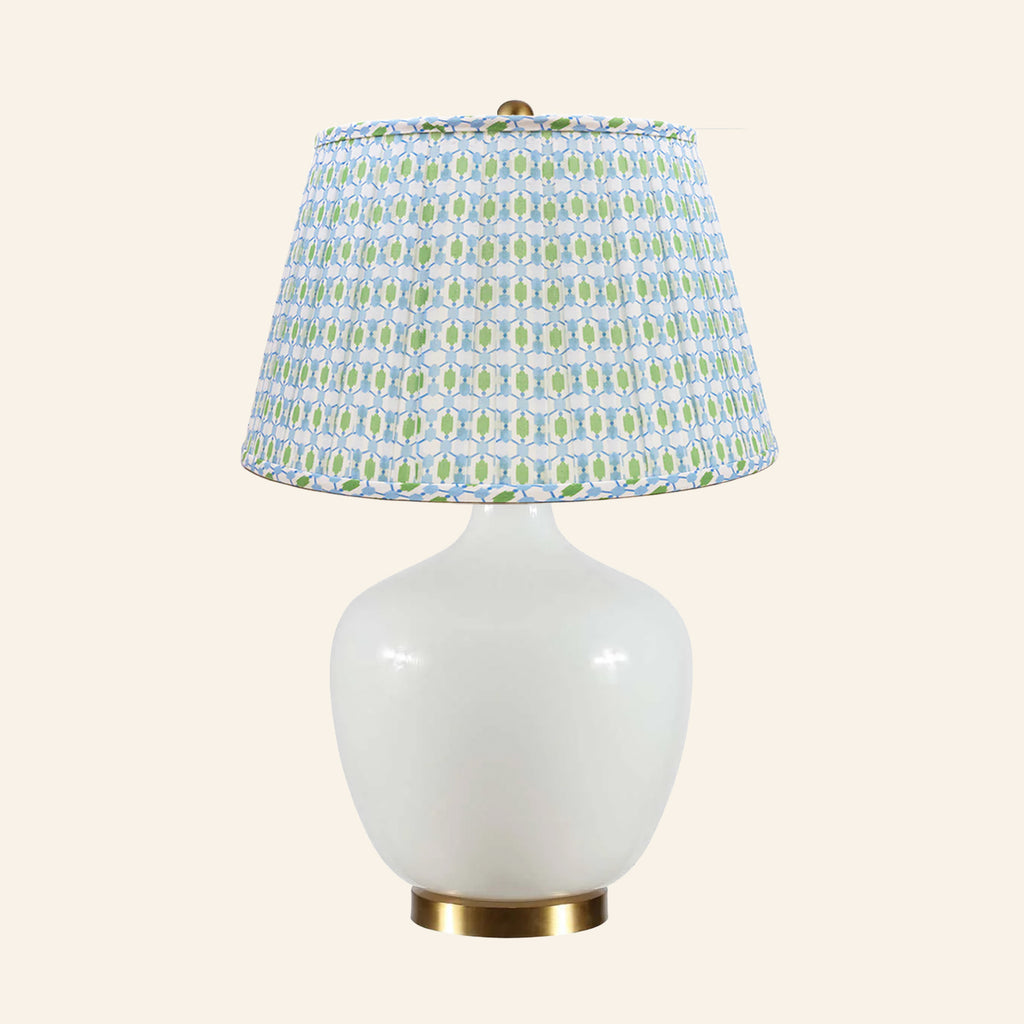 22" Sophia Wide White Glass Table Lamp by Kevin Francis Design | Luxury Area Rugs & Home Decor