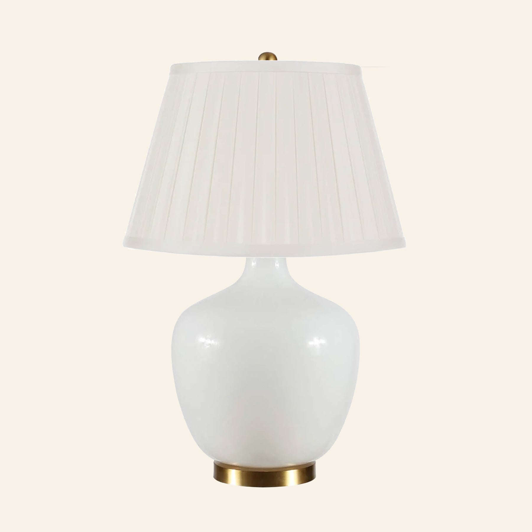 22" Sophia Wide White Glass Table Lamp by Kevin Francis Design | Luxury Area Rugs & Home Decor