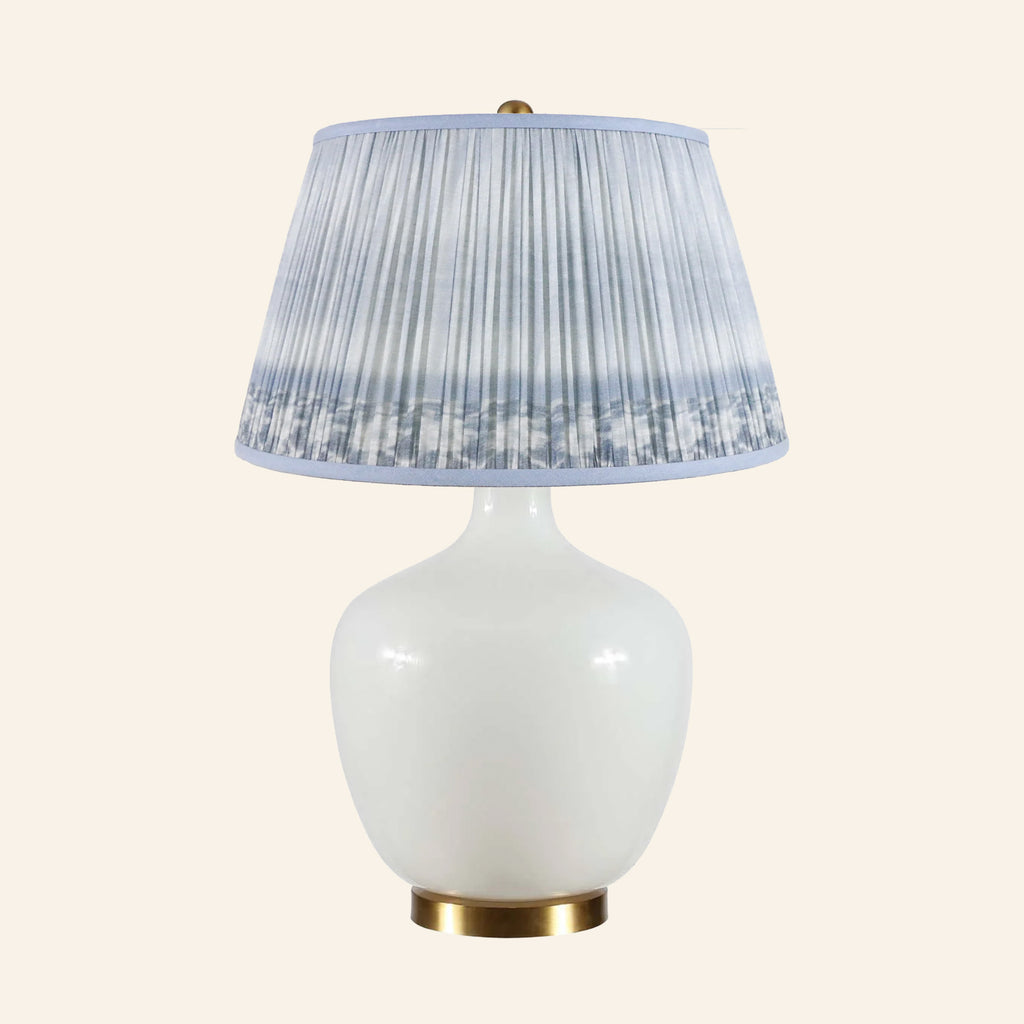 22" Sophia Wide White Glass Table Lamp by Kevin Francis Design | Luxury Area Rugs & Home Decor