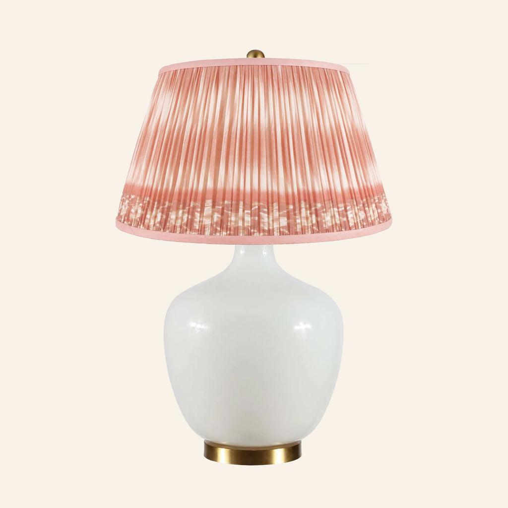 22" Sophia Wide White Glass Table Lamp by Kevin Francis Design | Luxury Area Rugs & Home Decor