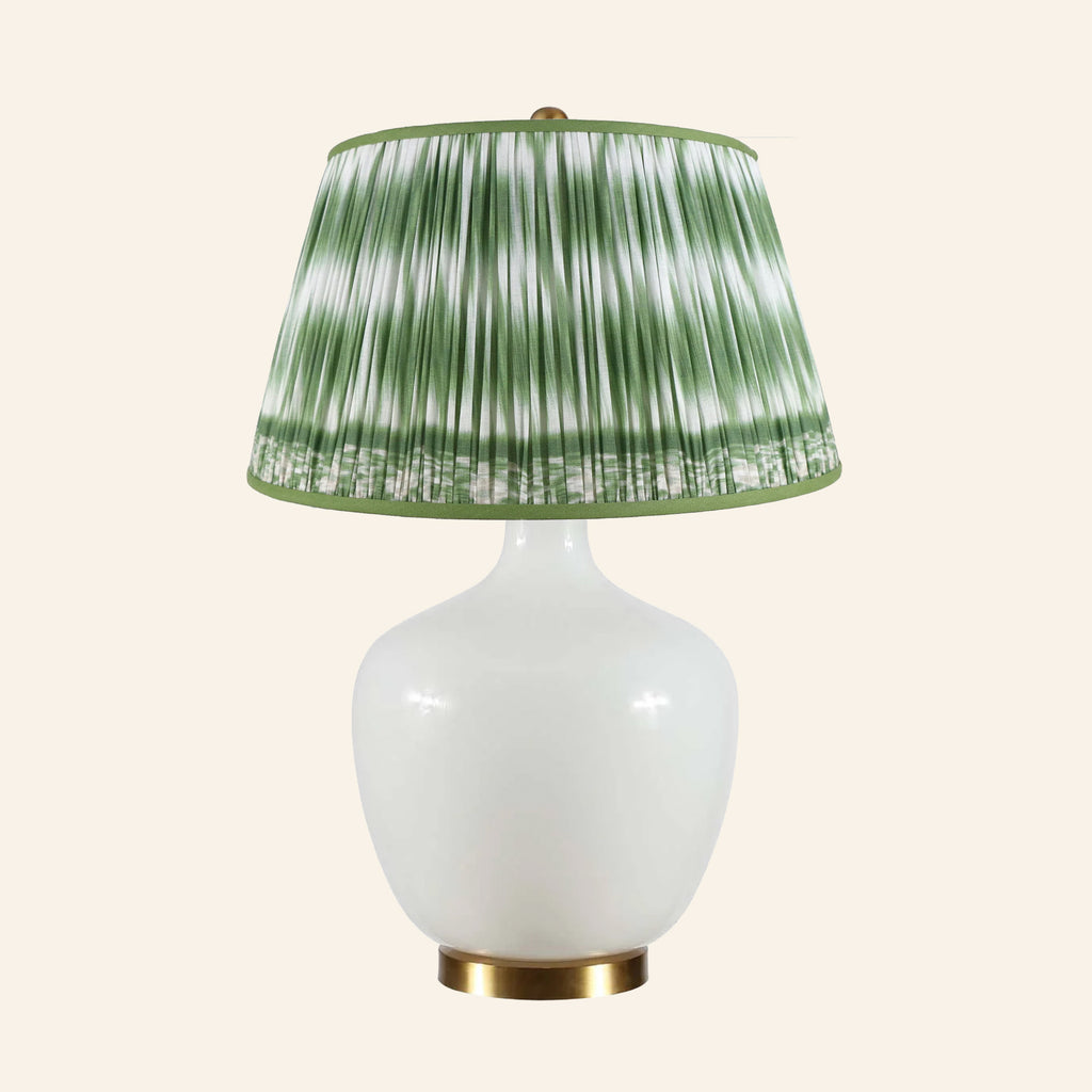 22" Sophia Wide White Glass Table Lamp by Kevin Francis Design | Luxury Area Rugs & Home Decor