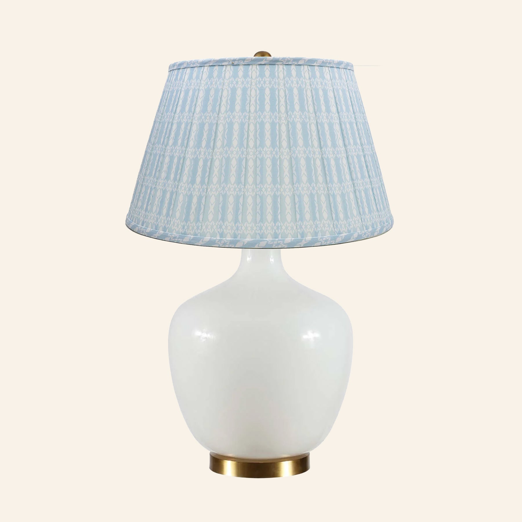 22" Sophia Wide White Glass Table Lamp by Kevin Francis Design | Luxury Area Rugs & Home Decor