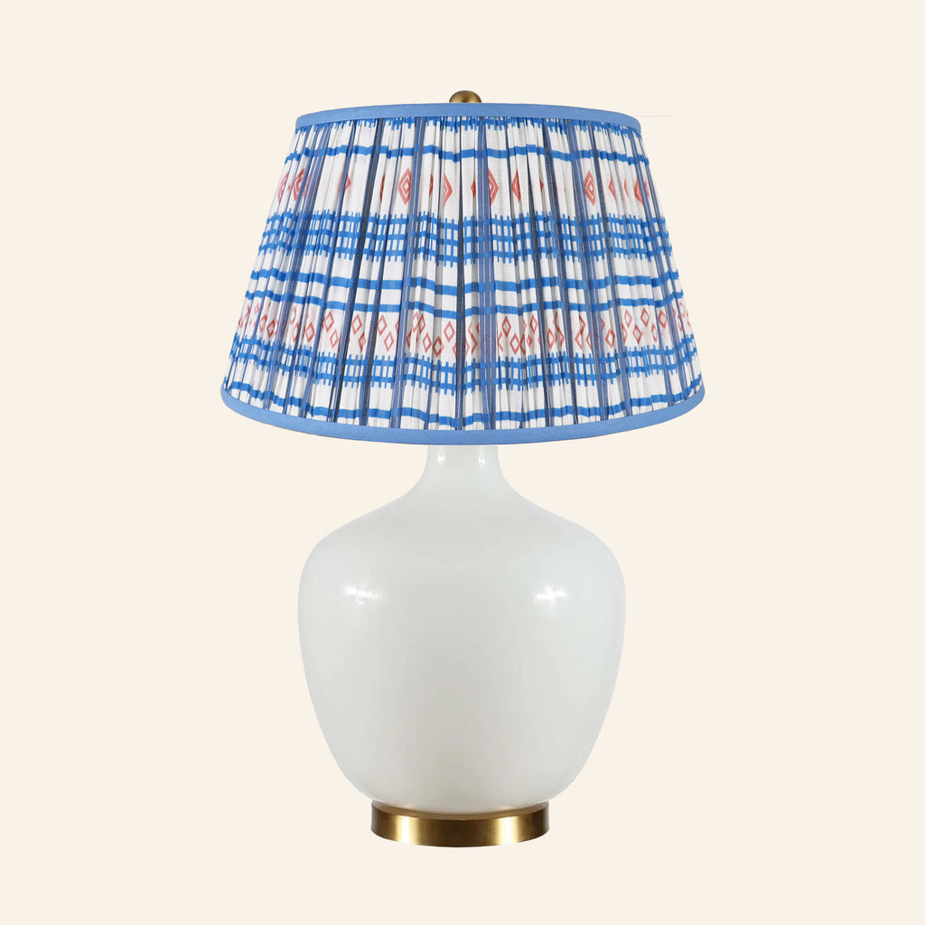 22" Sophia Wide White Glass Table Lamp by Kevin Francis Design | Luxury Area Rugs & Home Decor