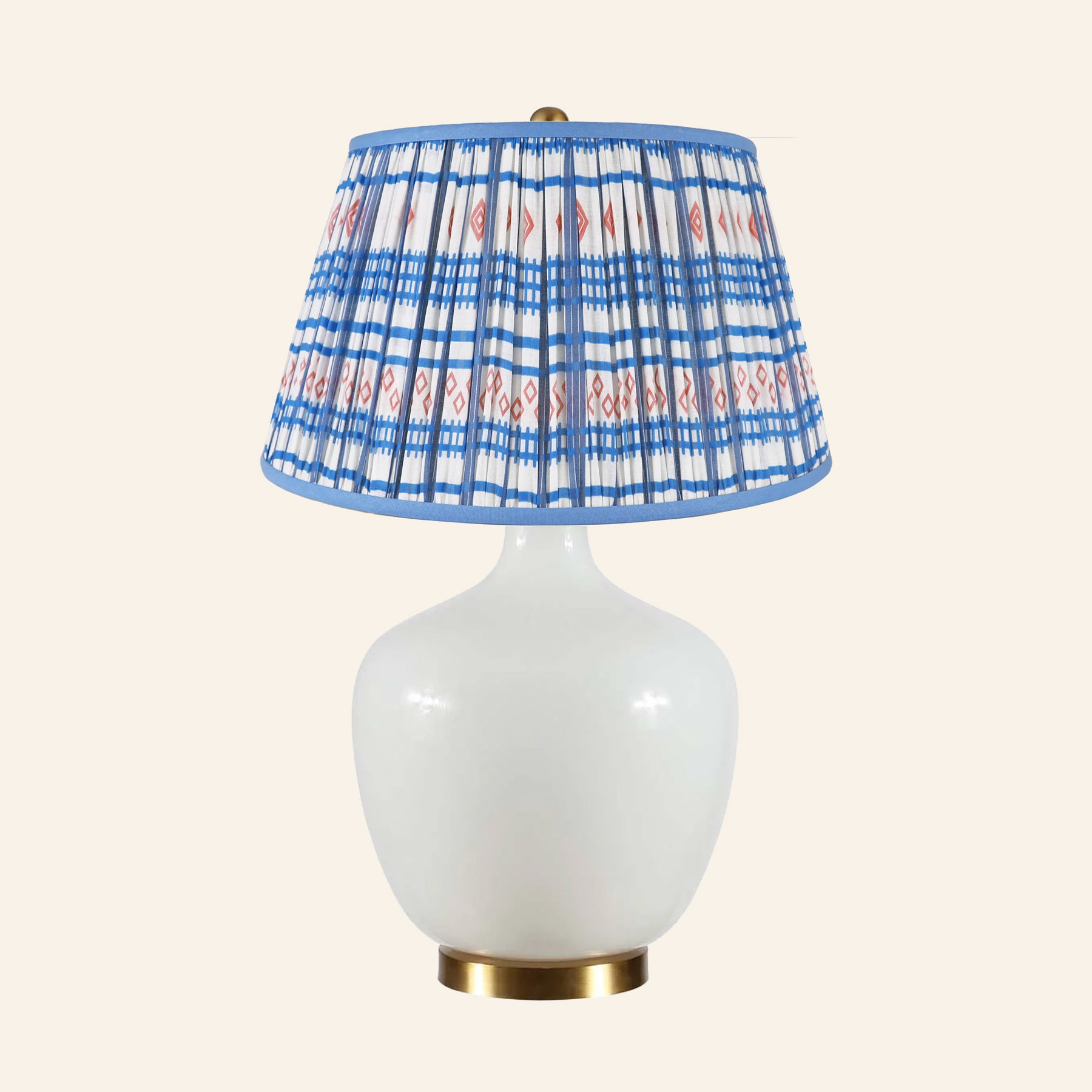 22" Sophia Wide White Glass Table Lamp by Kevin Francis Design | Luxury Area Rugs & Home Decor