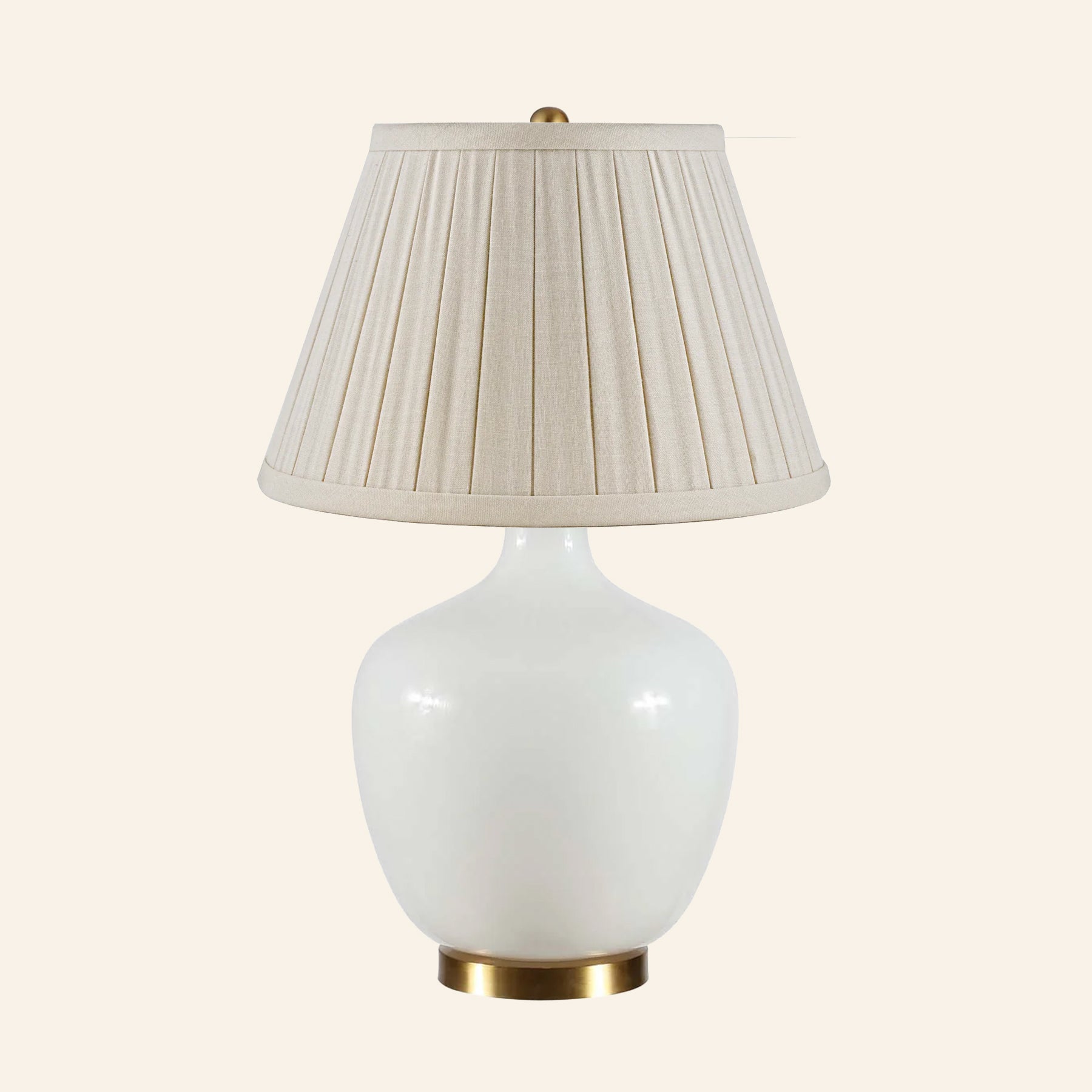 22" Sophia Wide White Glass Table Lamp by Kevin Francis Design | Luxury Area Rugs & Home Decor