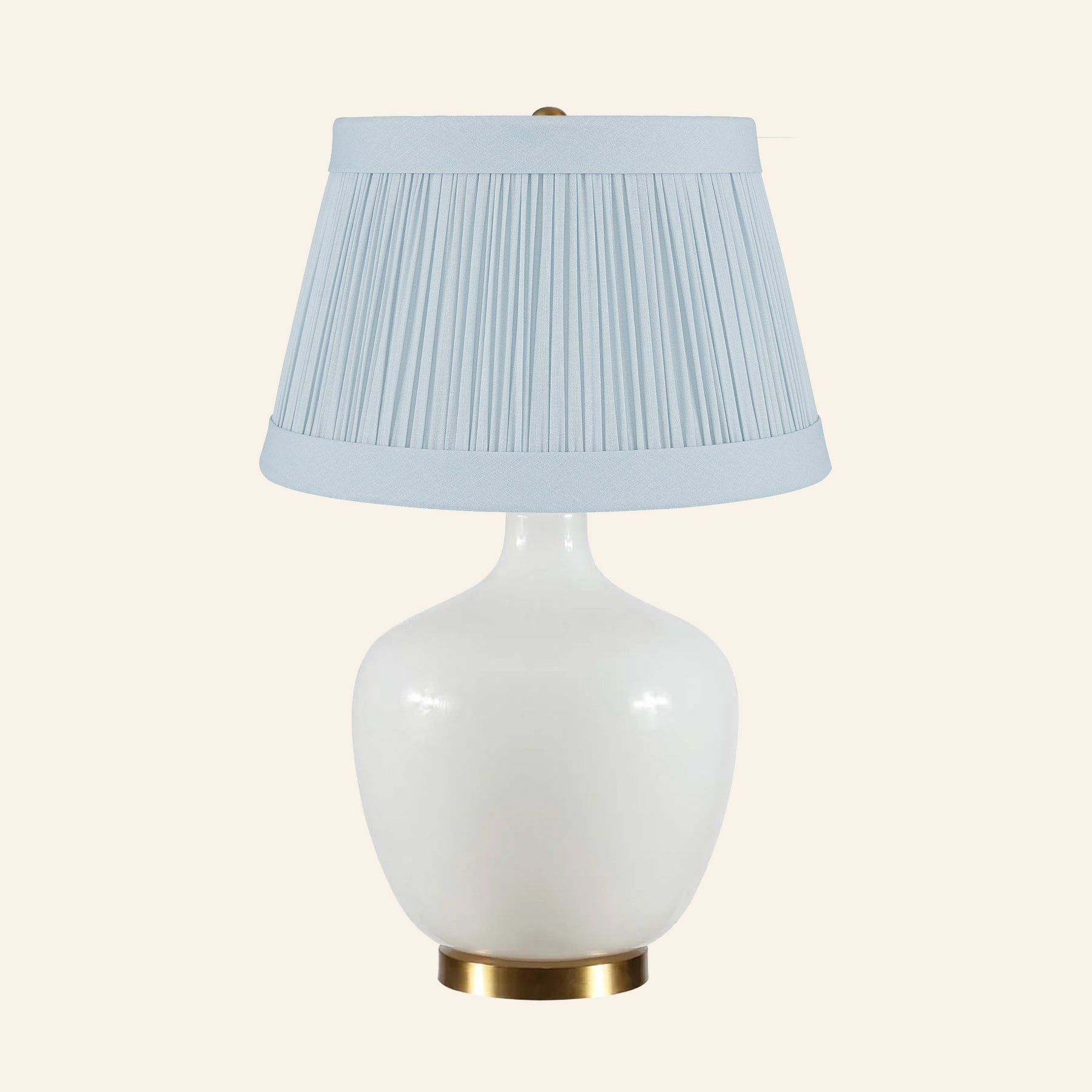 22" Sophia Wide White Glass Table Lamp by Kevin Francis Design | Luxury Area Rugs & Home Decor