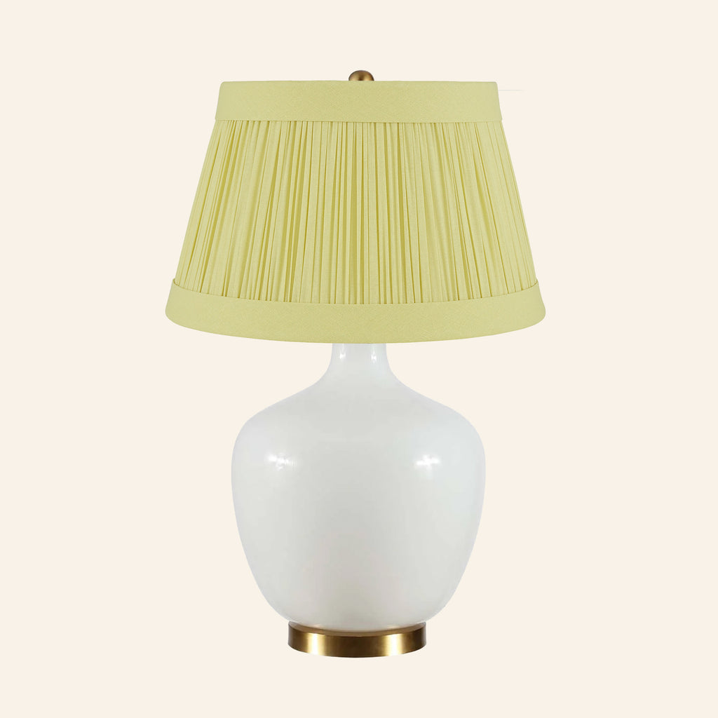 22" Sophia Wide White Glass Table Lamp by Kevin Francis Design | Luxury Area Rugs & Home Decor