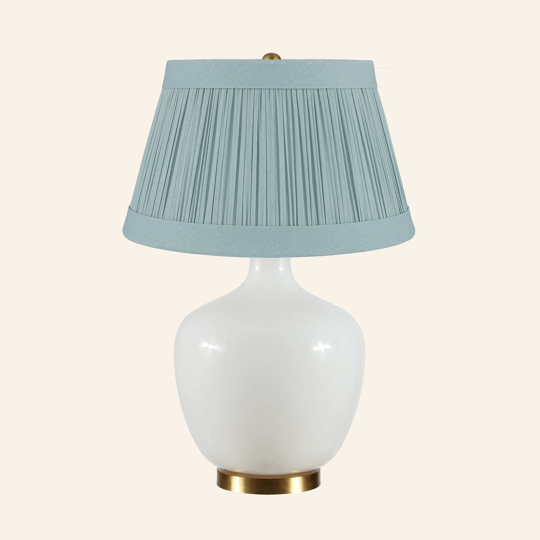 22" Sophia Wide White Glass Table Lamp by Kevin Francis Design | Luxury Area Rugs & Home Decor