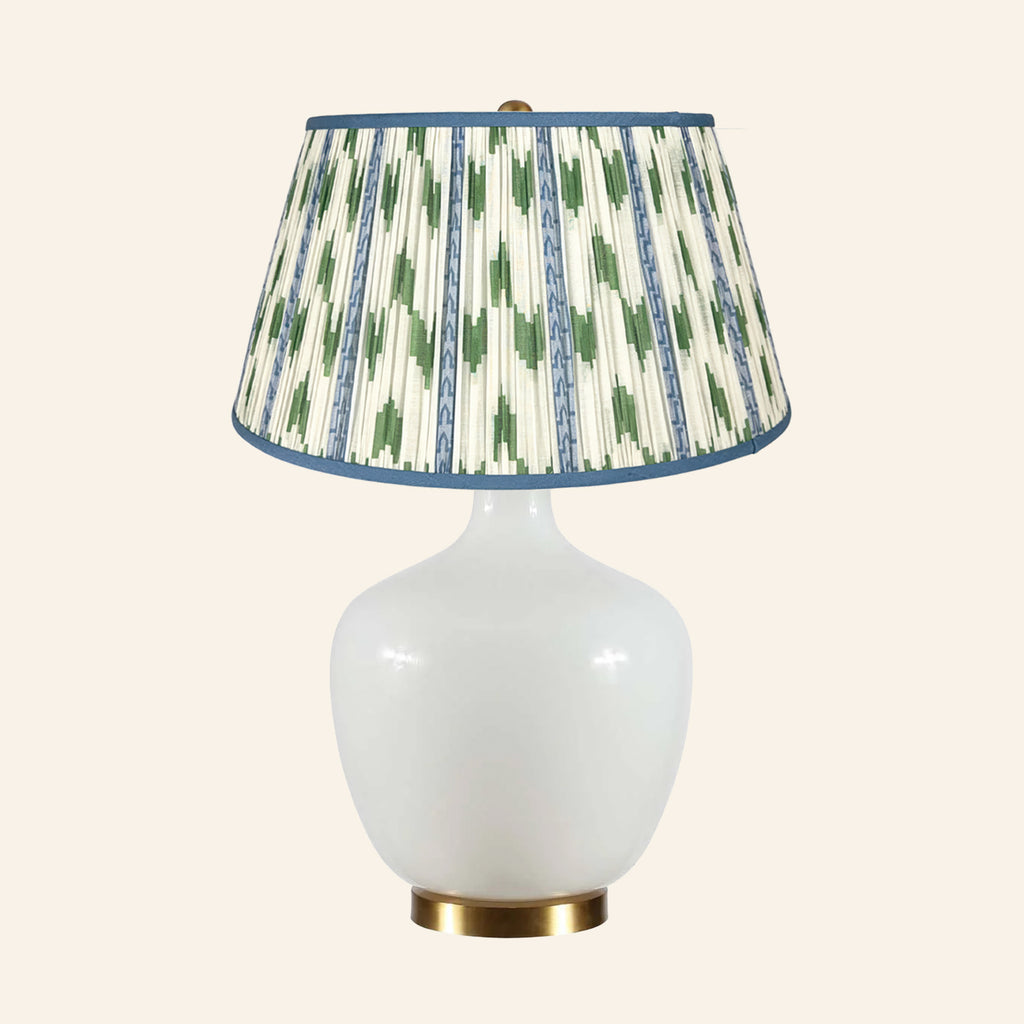 22" Sophia Wide White Glass Table Lamp by Kevin Francis Design | Luxury Area Rugs & Home Decor