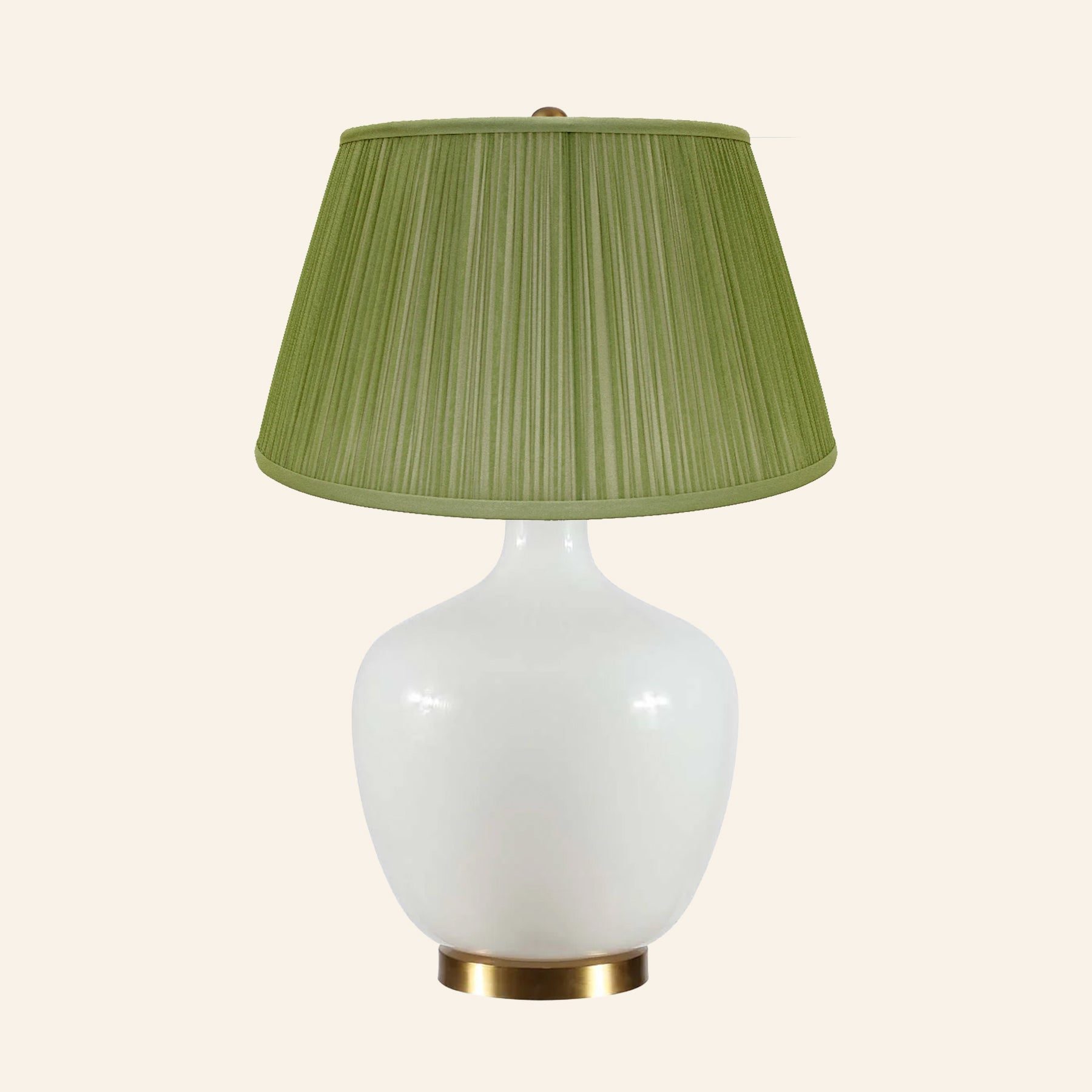 22" Sophia Wide White Glass Table Lamp by Kevin Francis Design | Luxury Area Rugs & Home Decor