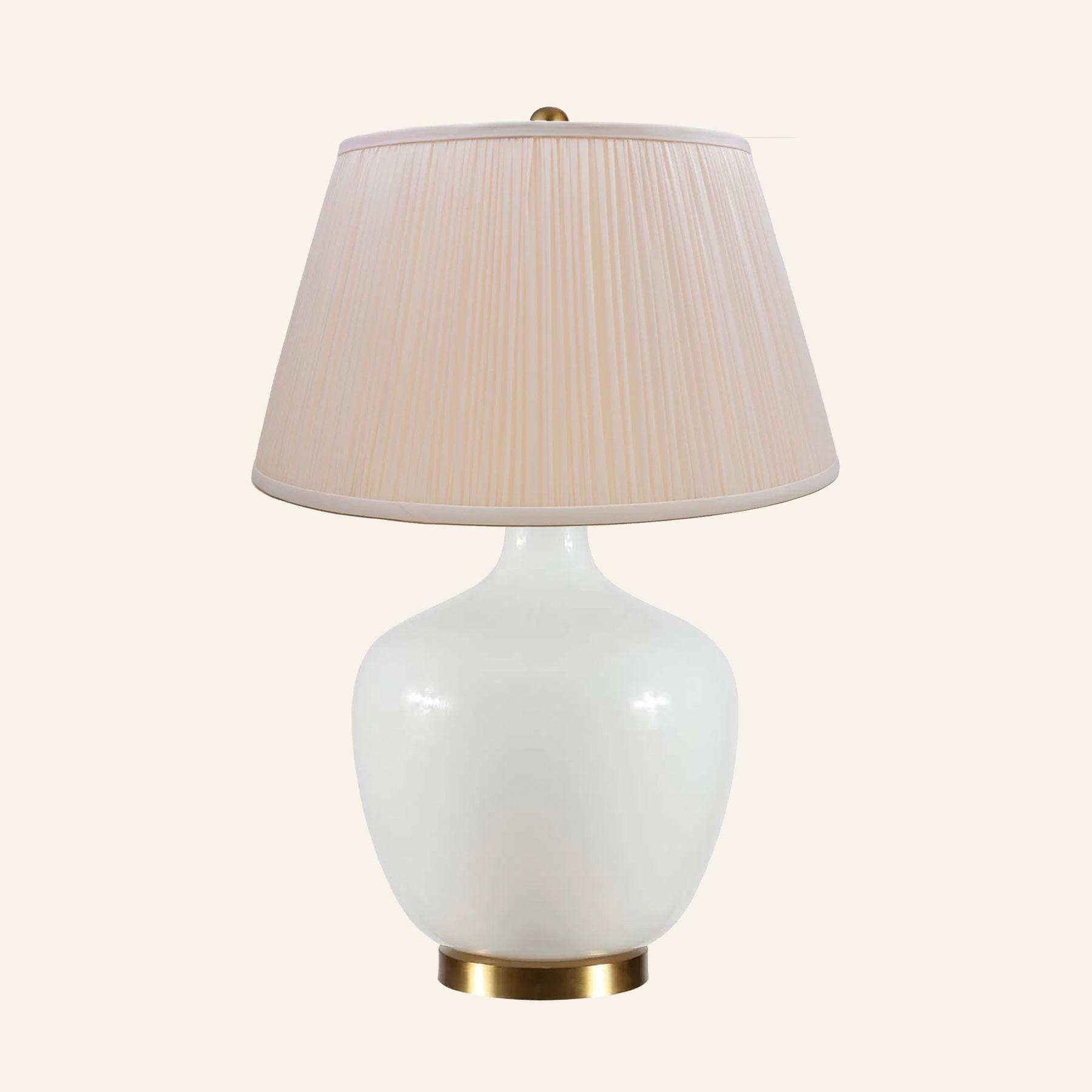 22" Sophia Wide White Glass Table Lamp by Kevin Francis Design | Luxury Area Rugs & Home Decor