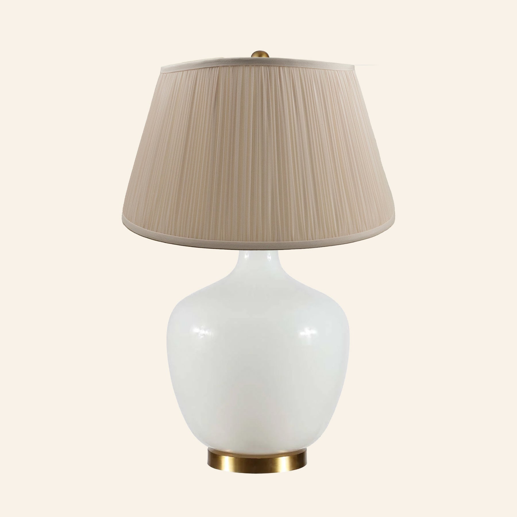 22" Sophia Wide White Glass Table Lamp by Kevin Francis Design | Luxury Area Rugs & Home Decor