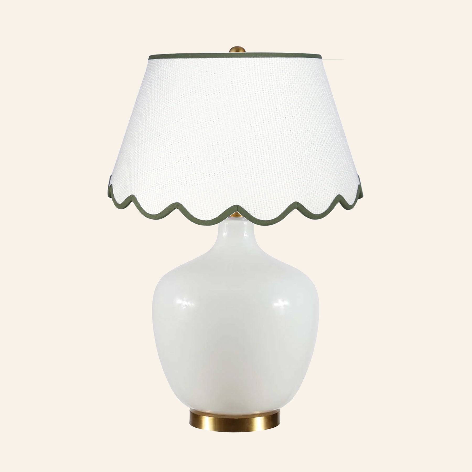 22" Sophia Wide White Glass Table Lamp by Kevin Francis Design | Luxury Area Rugs & Home Decor