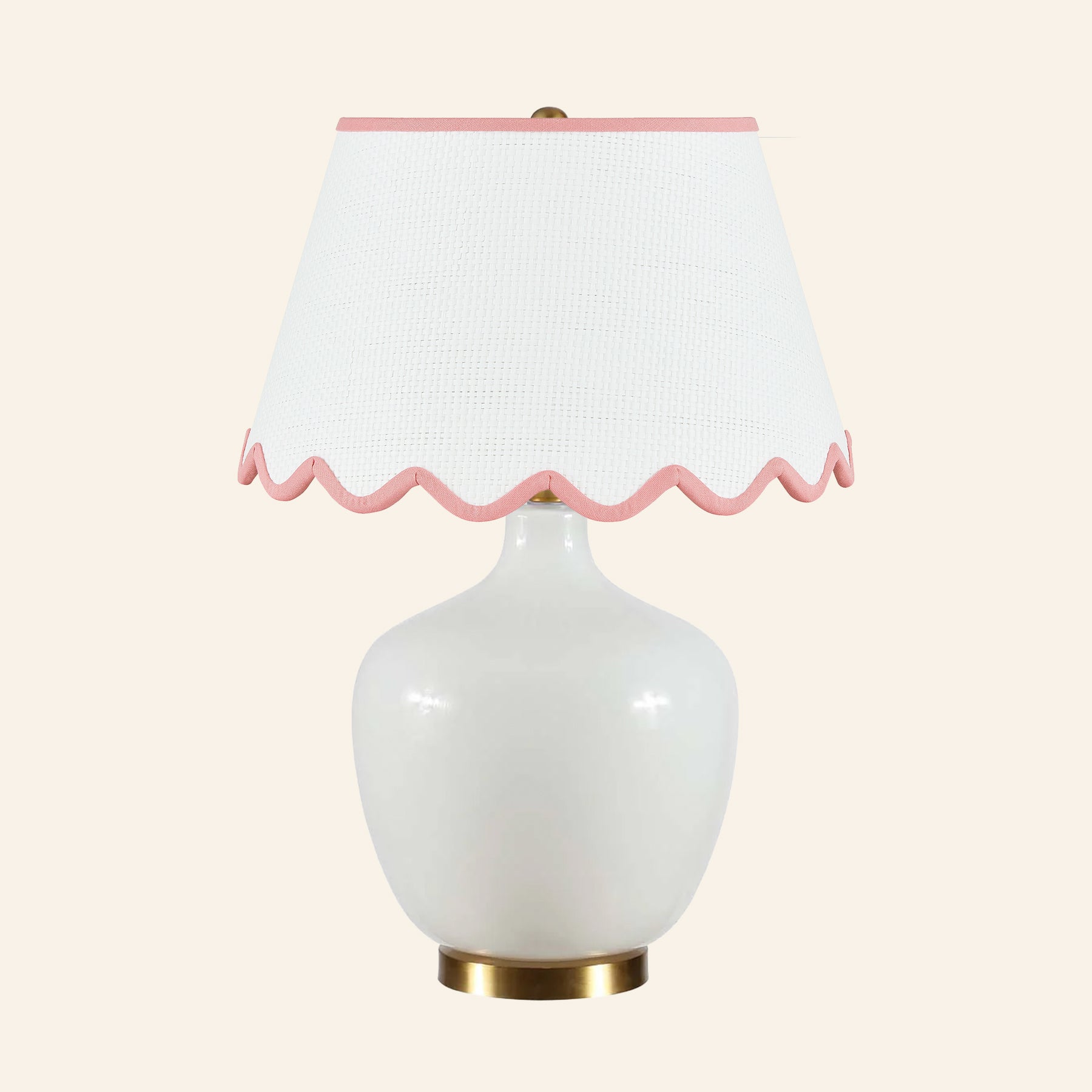 22" Sophia Wide White Glass Table Lamp by Kevin Francis Design | Luxury Area Rugs & Home Decor