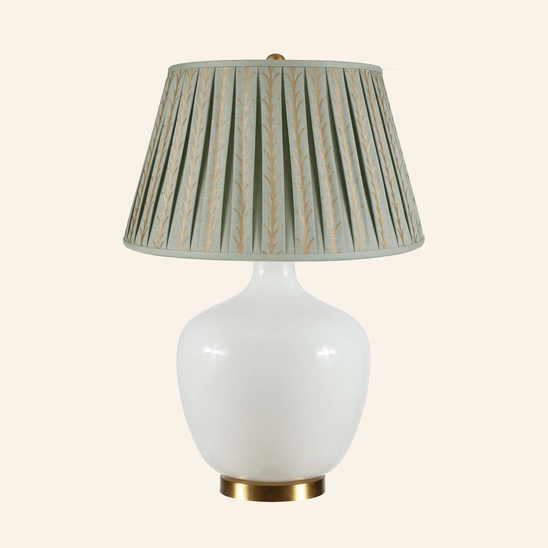 22" Sophia Wide White Glass Table Lamp by Kevin Francis Design | Luxury Area Rugs & Home Decor