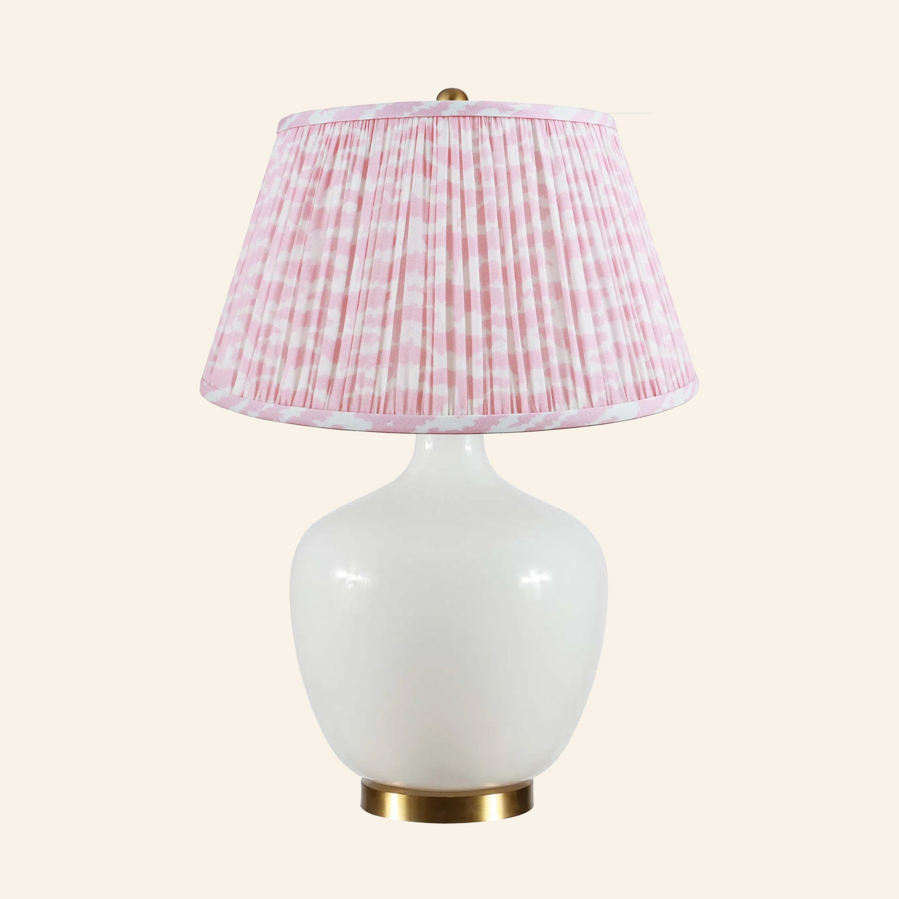 22" Sophia Wide White Glass Table Lamp by Kevin Francis Design | Luxury Area Rugs & Home Decor